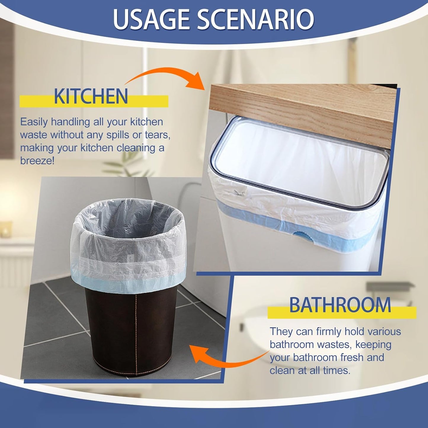 240 Count 3 Gallon Trash Bags Drawstring - 12 Liter Small Garbage Bags for Bathroom, 0.96 Mil Strong White Unscented Plastic Wastebasket Bin Liners for Toilet Office and Bedroom