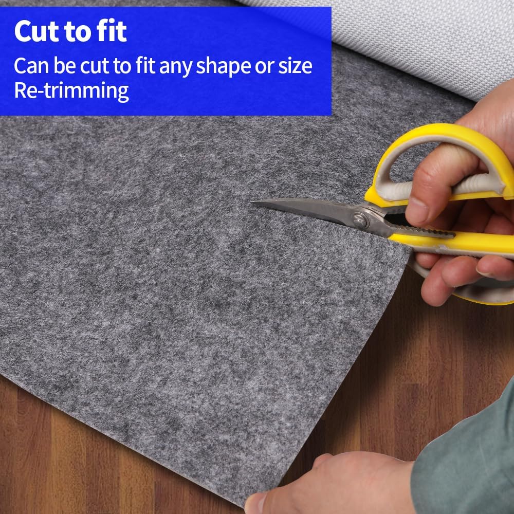 100% Waterproof Non-Slip Rug Pad 5x7 for Large Area Rugs Durable Felt Floor Protection pad for All Floors, Suitable for Cutting. Rug Pads Keep Rugs in Place and Provide Cushioning