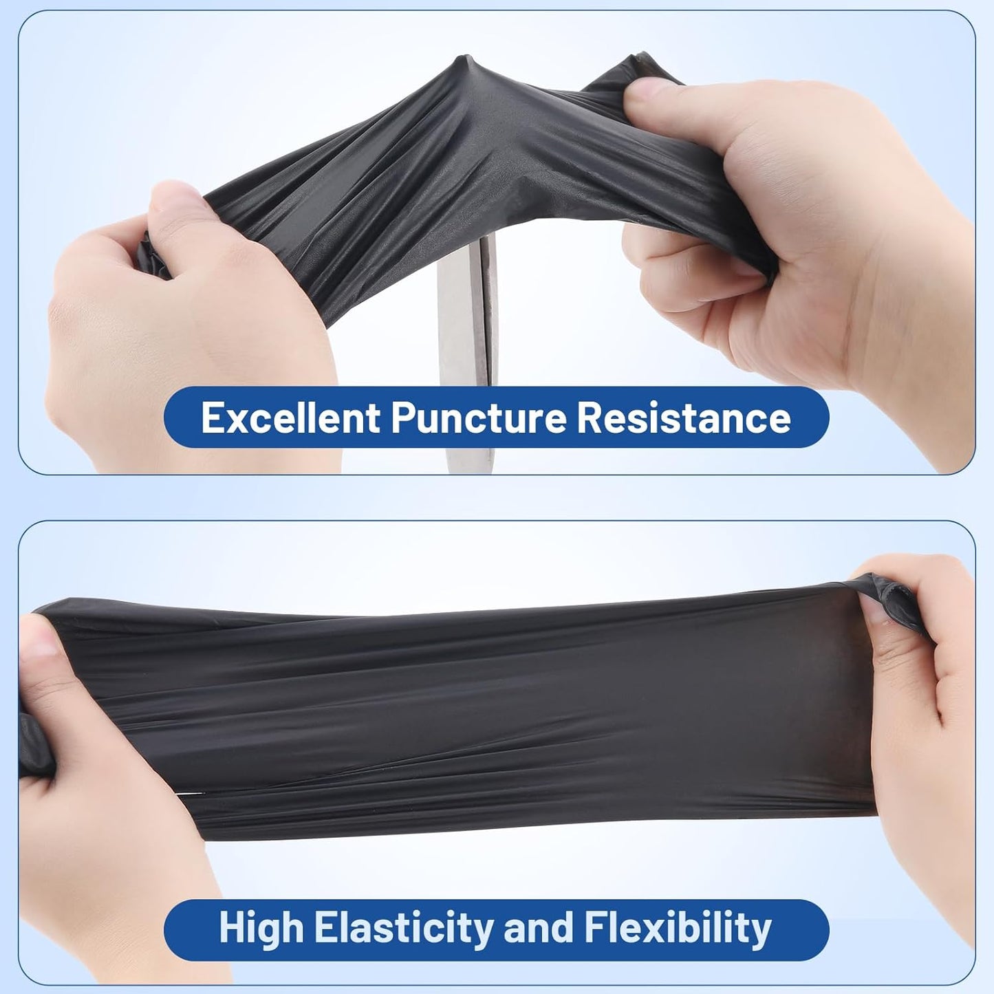 JMU Black Nitrile Gloves Small, 200 Count, Disposable Gloves Latex Free Powder Free, 3.5Mil Nitrile Medical Exam Gloves