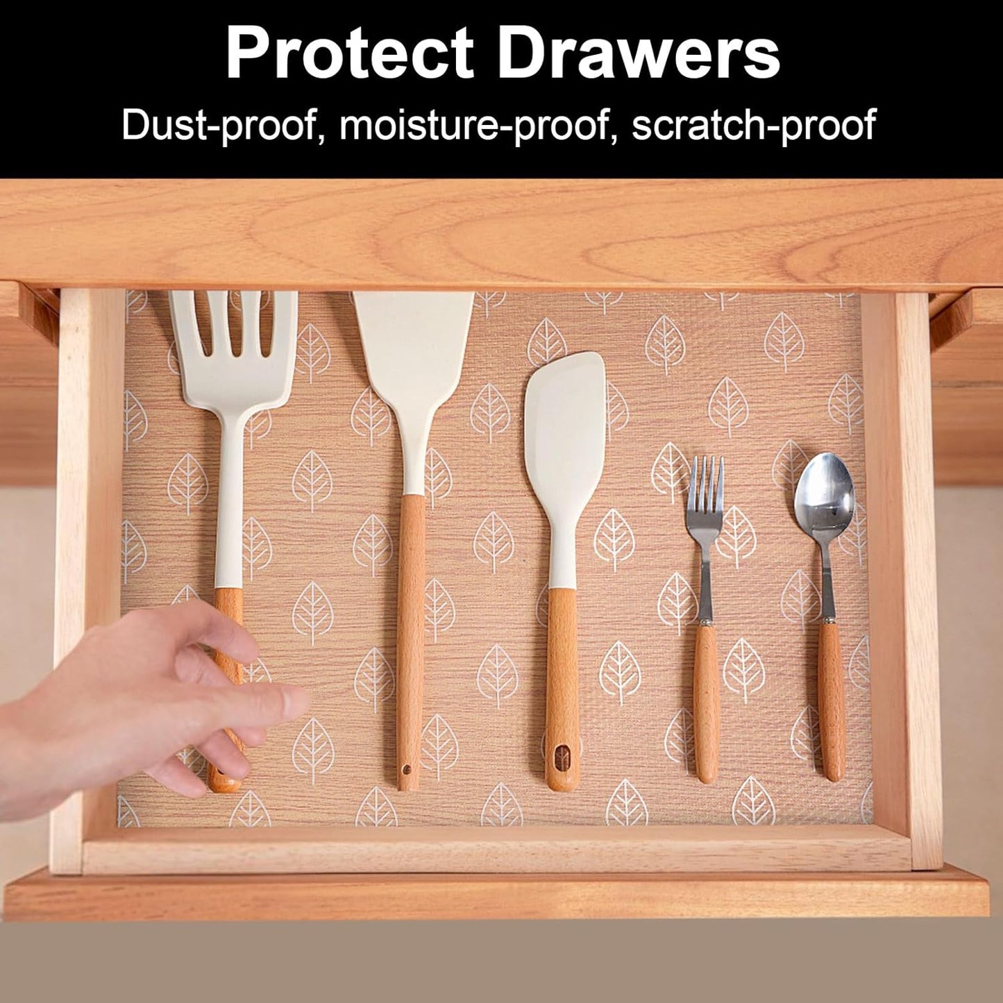 Cooyes Shelf Liner Drawer Liners, Shelf Liners for Kitchen Cabinets, Non Adhesive Cabinet Liner, EVA Waterproof Non-Slip Refrigerator Liners for Kitchen, Drawer