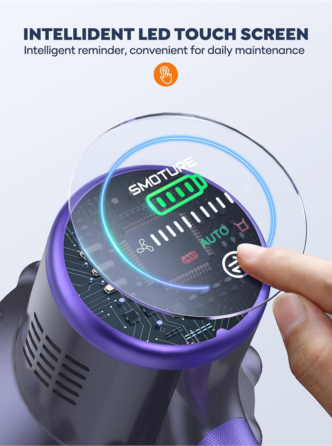 Cordless Vacuum Cleaner, 2 Batteries 110 Mins Runtime Vacuum Cleaners for Home, 45KPA 550W Stick Vacuum with Brushless Motor, Automatically Adjust Suction, Handheld Vacuum for Pet Hair/Carpet/Floor