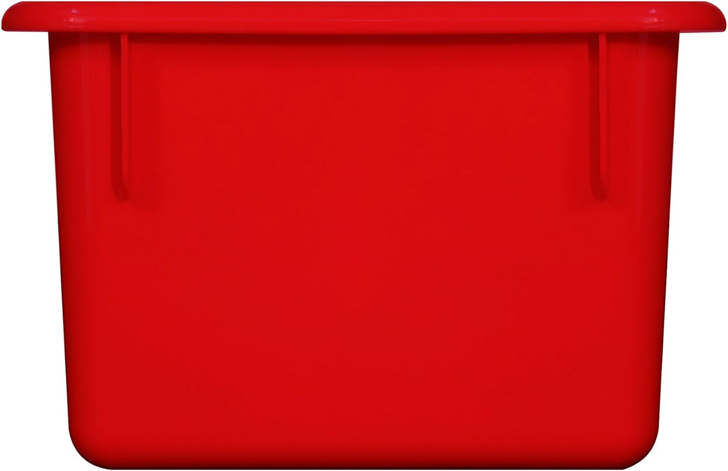 Wood Designs Cubby Storage Bin, Heavy Duty Plastic Containers for Kids Red Cubby Tray Set of 30