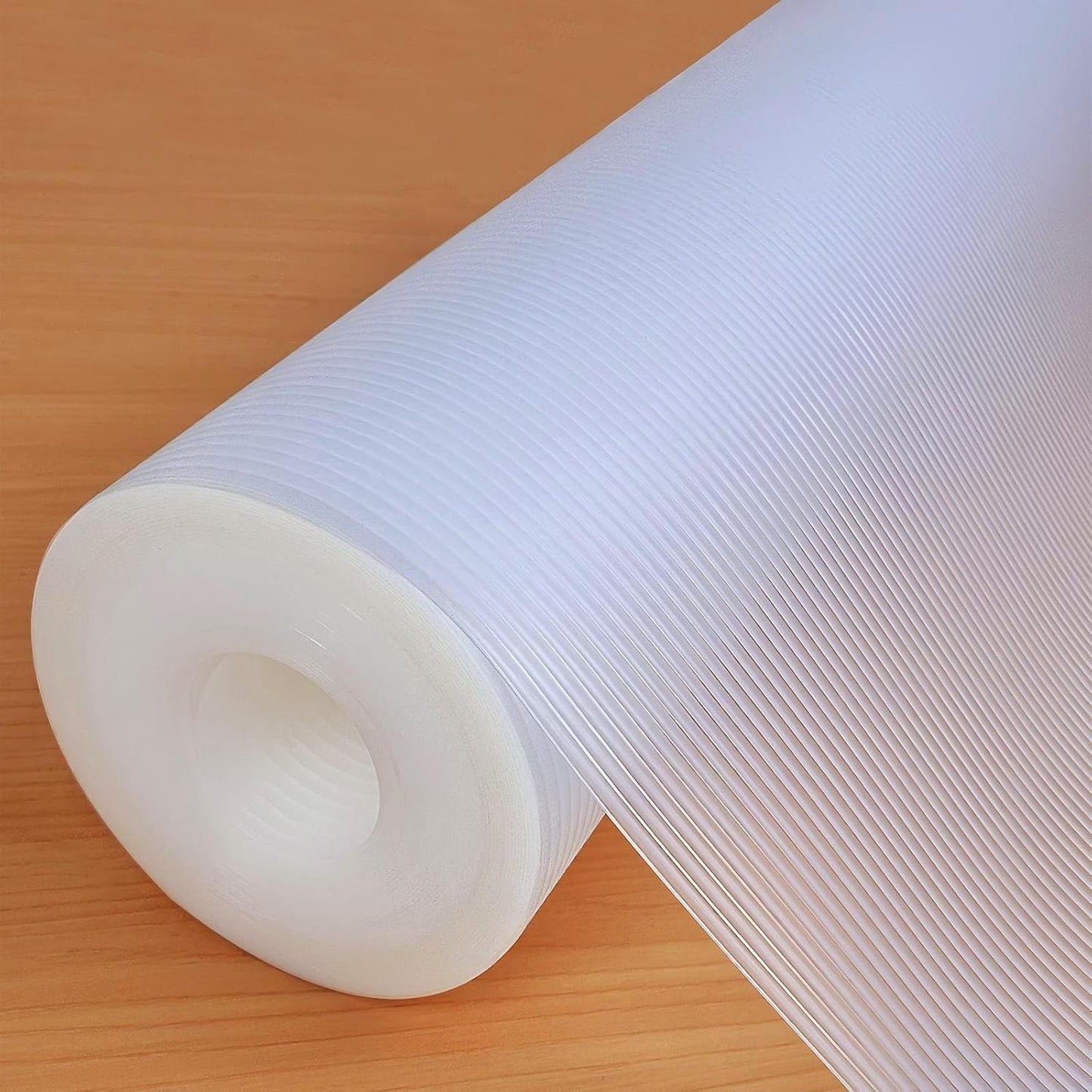 Shelf Liners 14 in x 20 ft EVA Drawer Mats, Non-Adhesive Cupboard Protector, Kitchen Cabinet Lining Fridge Liner (Clear Stripe, 35.6x610cm)