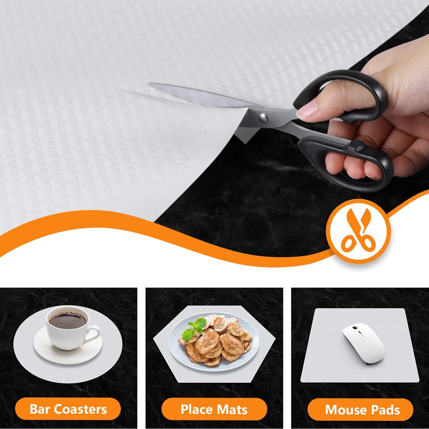 Shelf Liner for Kitchen Cabinets White Liner Waterproof & Oil-Proof Refrigerator Liners Cupboard Liner EVA Material Drawer Mats Non Adhesive Fridge Liner 17.5 x 157.4 Inches