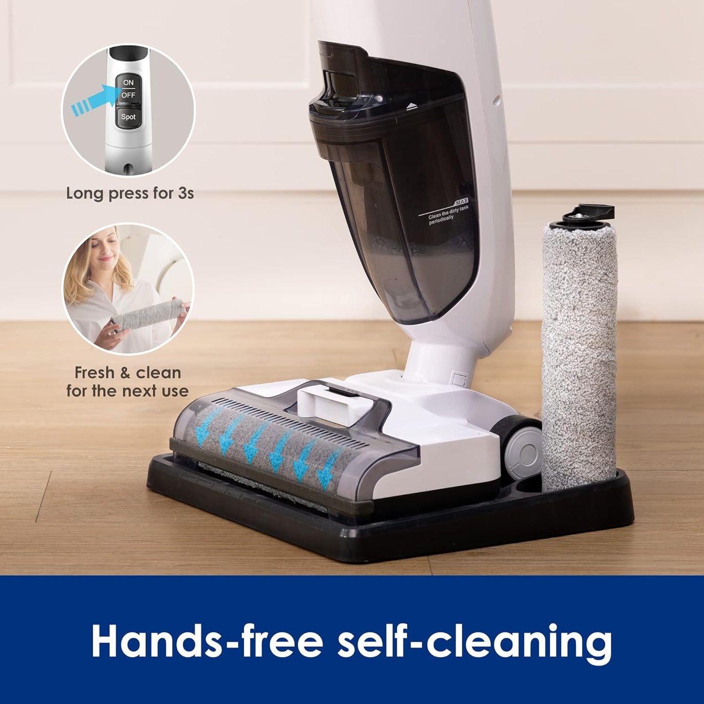 Tineco iFLOOR 2 Complete Cordless Wet Dry Vacuum Floor Cleaner and Mop, One-Step Cleaning for Hard Floors, Great for Sticky Messes and Pet Hair