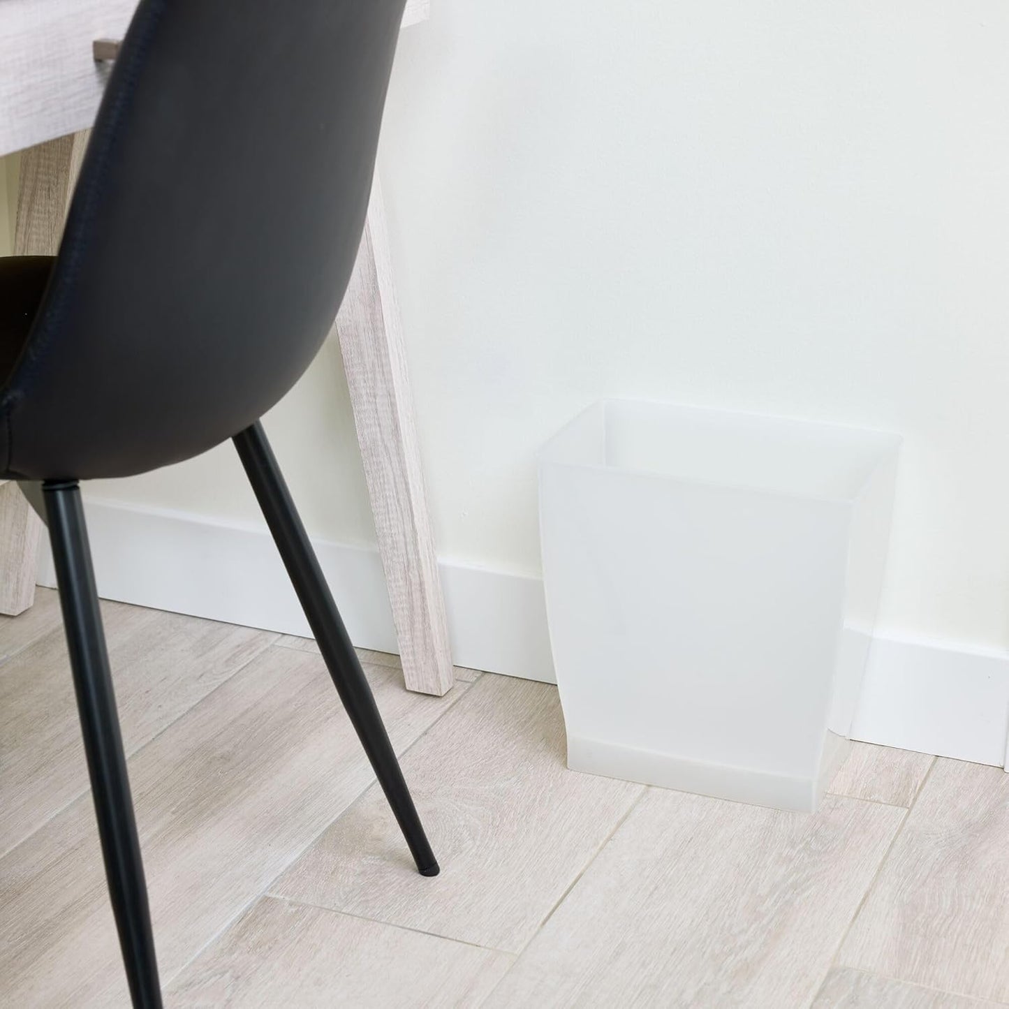 iDesign Small Rectangular Bathroom Trash Cans - Set of 4 - Frost