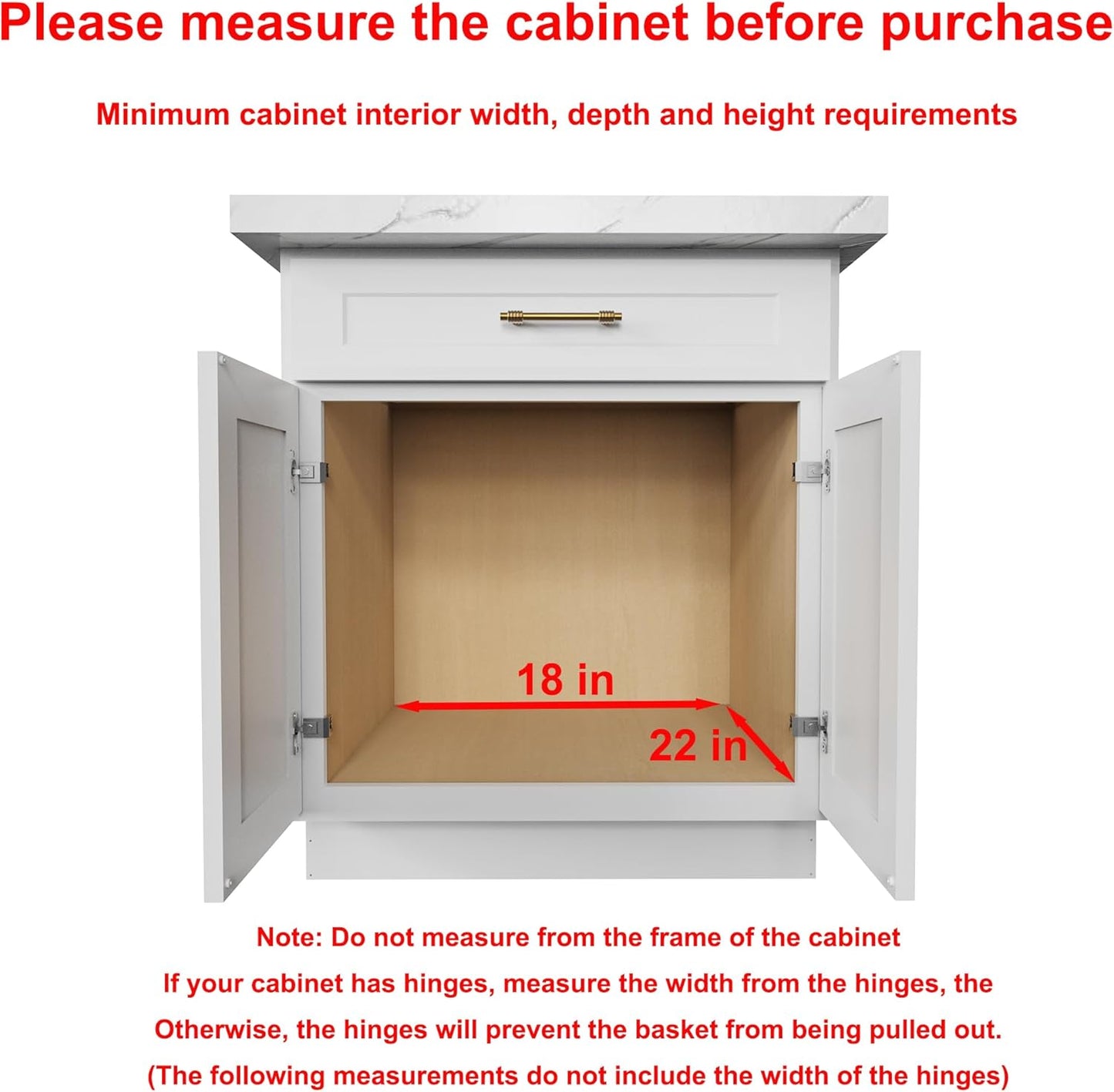 Pull Out Cabinet Organizer,Heavy-Duty Slide Out Shelf, Wood And Wire Basket, Pull Out Drawer for for Kitchen Under Sink Space, Pantry, Bathroom (17 * 21 WM)
