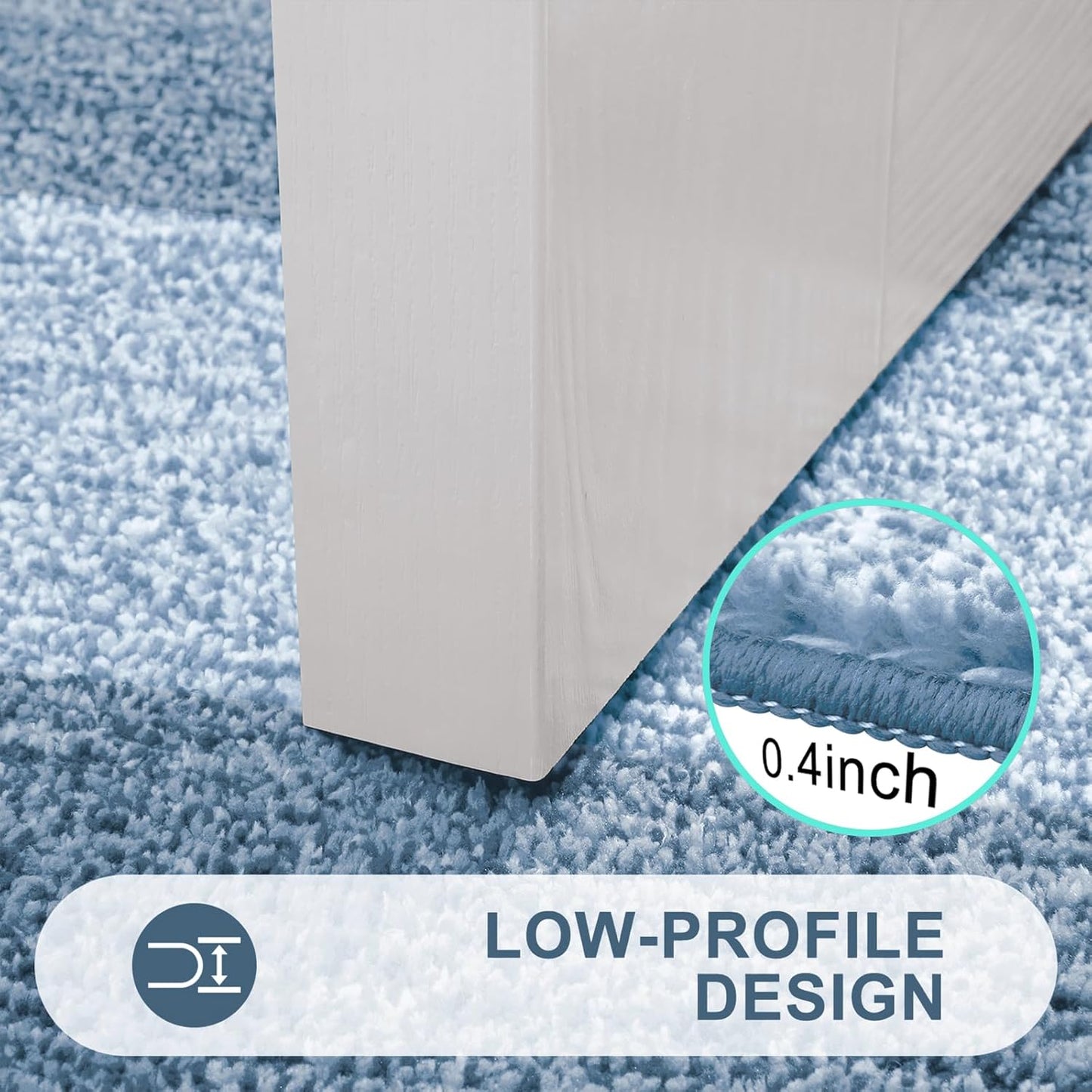 Kitinjoy Indoor Outdoor Door Mat, 30x17 Non-Slip Absorbent Dirt Trapper, Low-Profile Washable Inside Entrance Front Floor Mat, Sturdy Soft Entry Doormats for Entryway, Light Blue