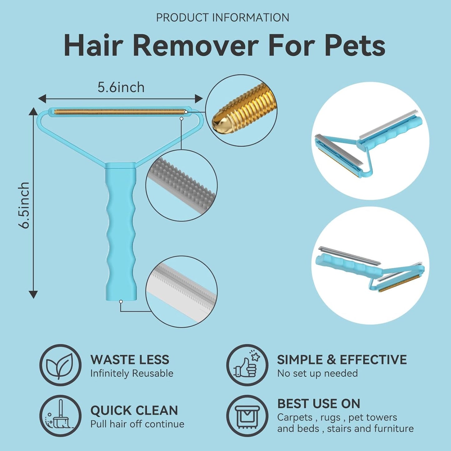 Lint Remover,Pet Hair Remover, Dog Cat Hair Remover,Carpet Rake for Pet Hair Removal,Carpet Rake,Lint Brush,Lint Shaver for Carpets, Car Mat,Couch,Pet Bed,Furniture & Rug(1 PCS)