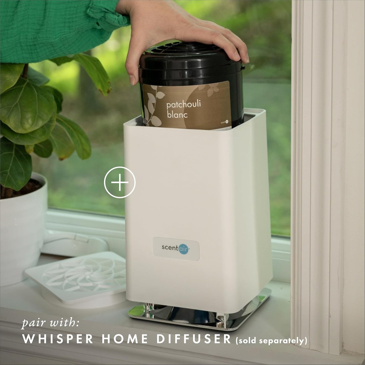 ScentAir Whisper Home Monthly Plug-in Refill, Fragrance Cartridge for Home and Office, Patchouli Blanc