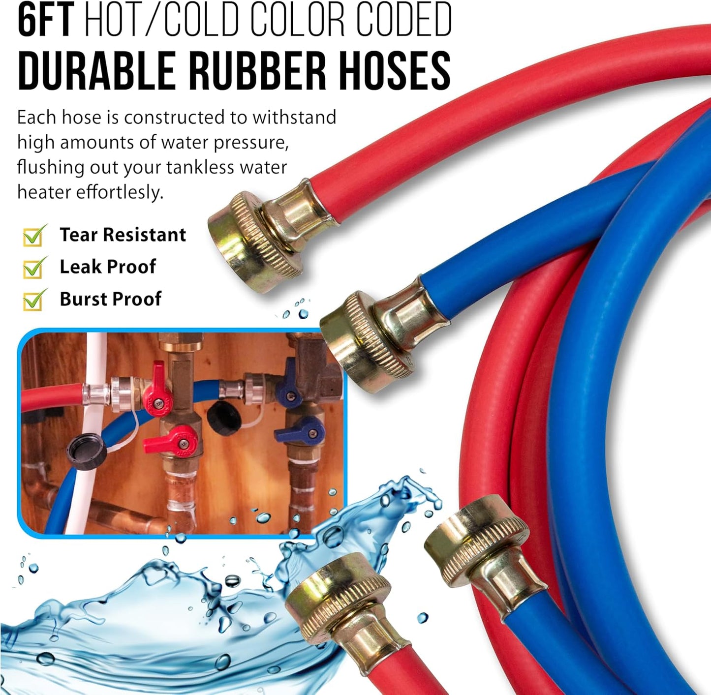 DrainX Tankless Water Heater Flushing Kit Includes Pump, Hoses, Bucket, Maintenance Log, and Replacement Filter for Rinnai Systems – Just Add Vinegar or our Own Descaler