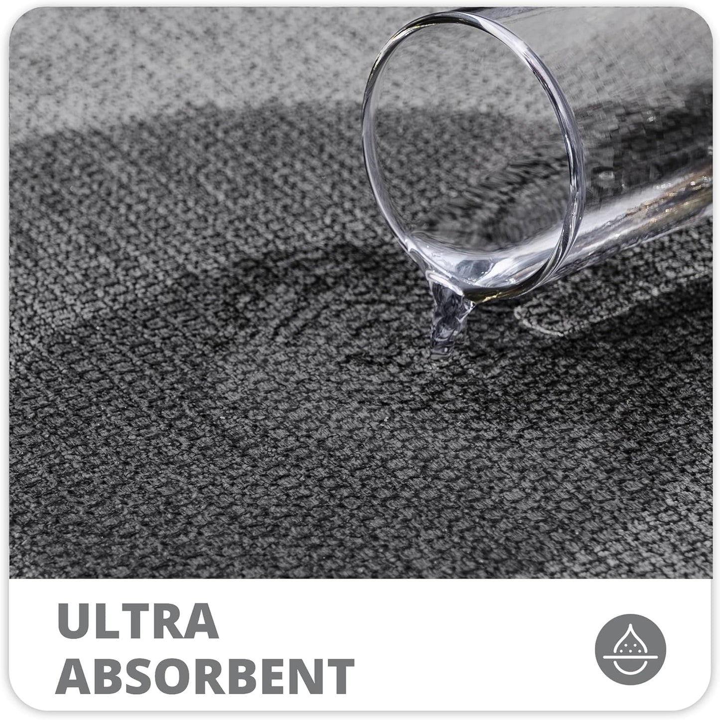 Bath Mat,Ultra Thin Bathroom Runner Rugs,Large Bath Mats for Bathroom,Quick Dry,Non-Slip,Machine Washable,Low Pile,Bath Rug,Shower Outside,Sink,Home Decor Accessories.Dark Grey,2'x5'（24x60inch）