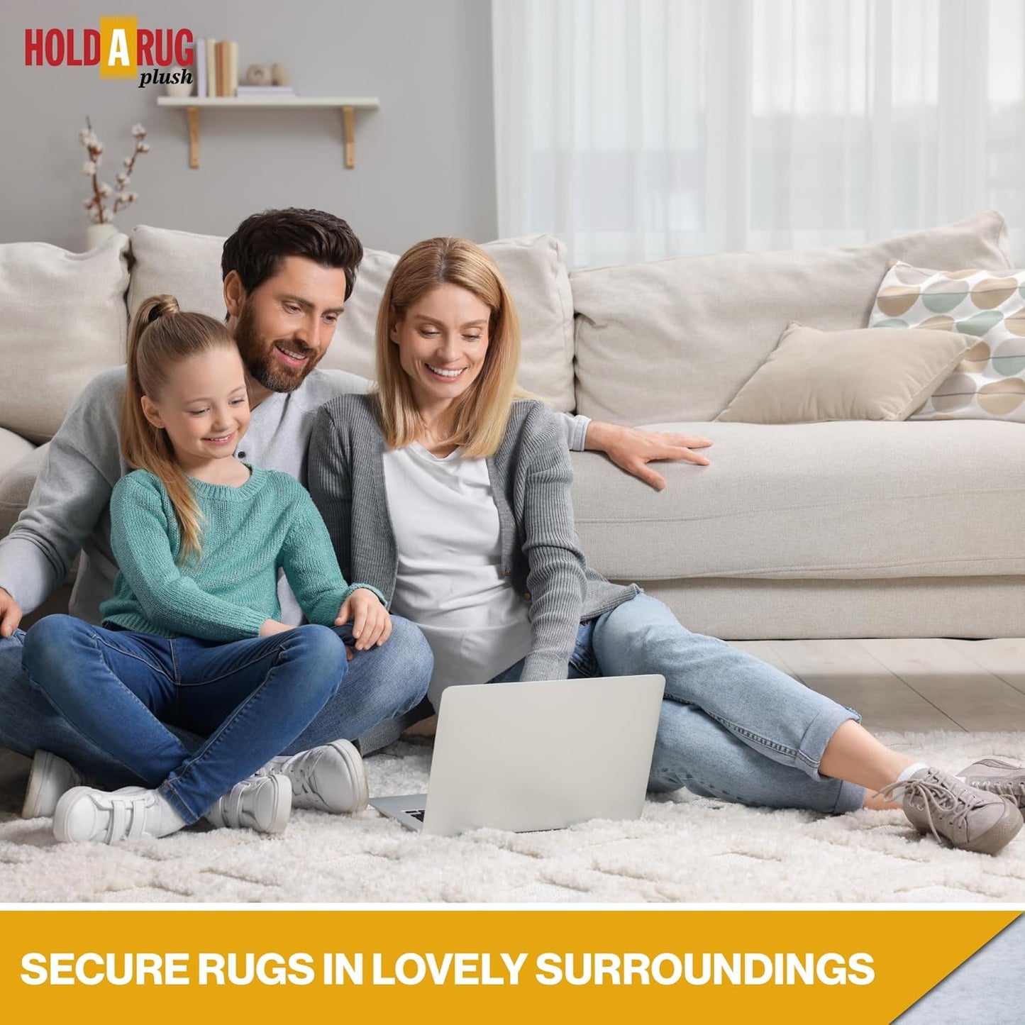 Hold-a-Rug Plush 2' x 12' Nonskid, Nonslip Rug Pad, Reversible Gripper, ¼ Thick, Safe for All Floors and Carpet, Keep Area Rugs Secure