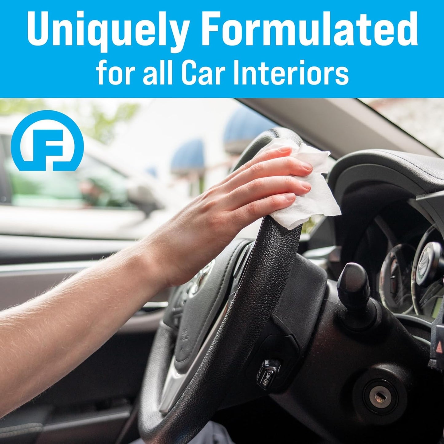 Fortress Car Interior Wipes (25 ct, Pack of 6) for Car Interior Cleaning, Dashboard, Seats, Detailing, and Steering Wheel [Travel Size] Skin-Safe Car Interior Cleaner Supplies