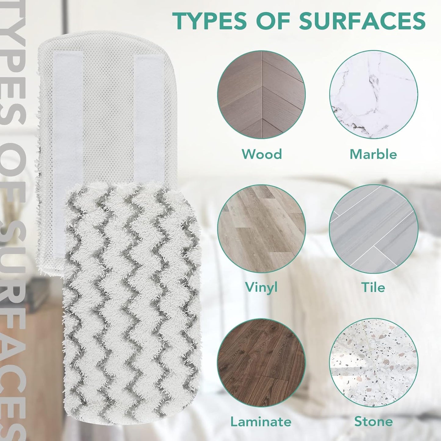 Sgizoku S1000 S2001 Steam Mop Replacement Pads for Shark Steam Mop S1000 S1000A S1000C S1000WM S10001C S1200 & S2001 SteamSpot Steam Mop - Dirt Grip, Washable & Reusable for All Floor Clean - 5Pack