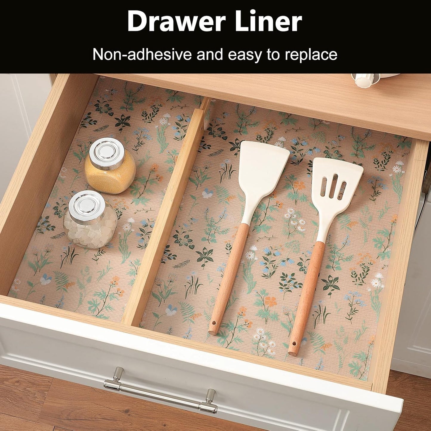 INNOLITES Shelf Liners for Kitchen Cabinets – Drawer Liner Waterproof & Oil-Proof, Non-Adhesive EVA Mat – Durable & Washable – for Shelves, Cupboard, Dresser 23.6" x 360"