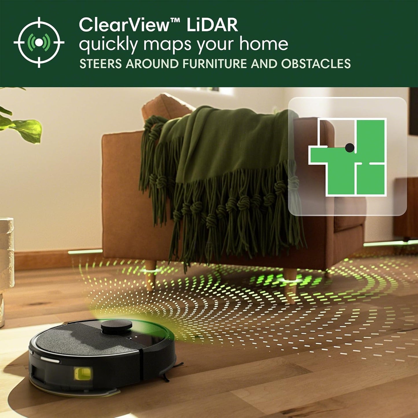 iRobot Roomba 104 2in1 Vacuum & Mop Robot - Self-Empties for 75 Days, Intense Power-Lifting Suction, Vacuums All Floors, Ideal for Pet Hair, LiDAR Smart Navigation Mapping, Mops Hard Floors