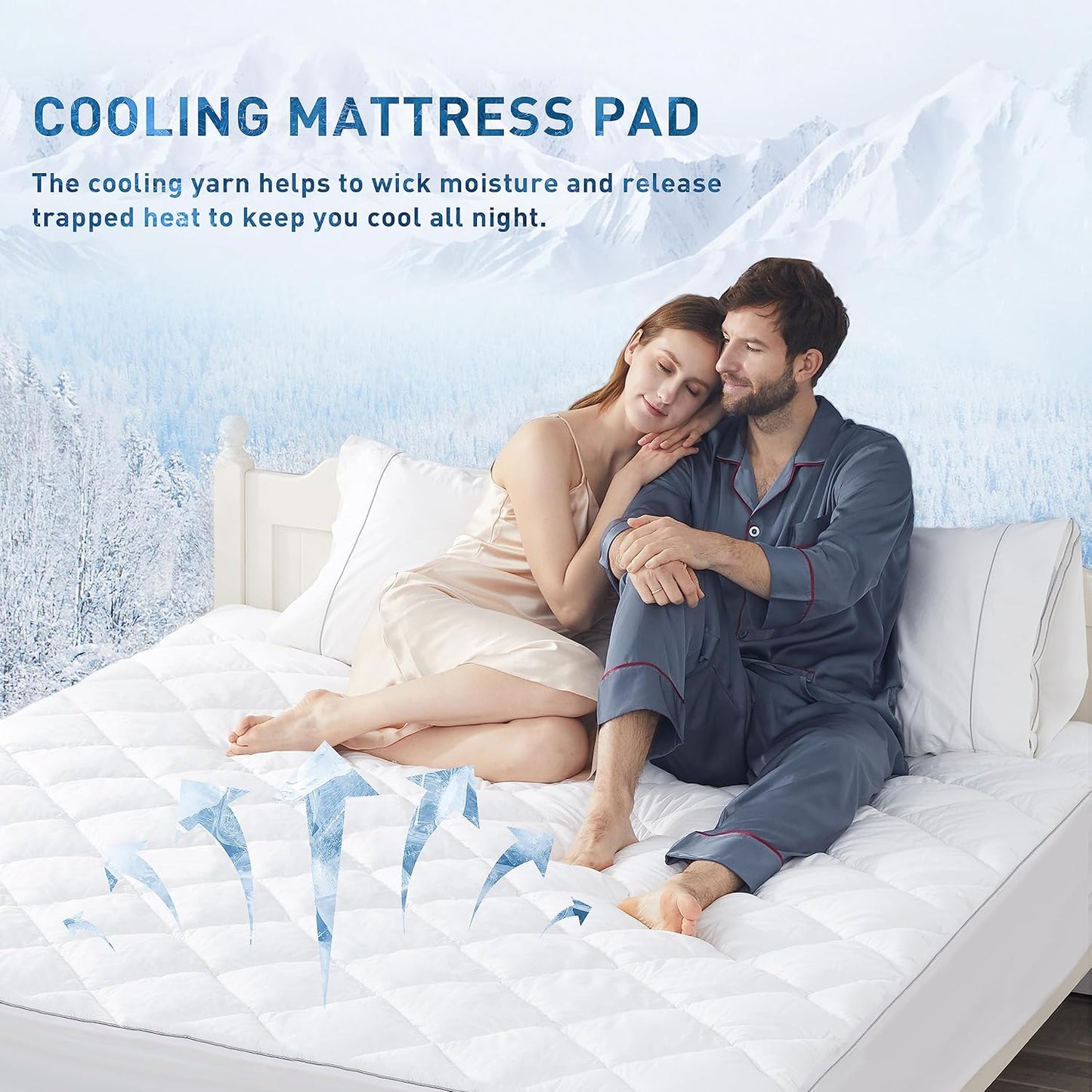 Sunflower Cooling Quilted Twin Mattress Protector, Mattress Pad Twin Chill Soft, College Dorm Mattress Cover, 18-22" Extra Deep Pocket Thin Version, Machine Washable Durable