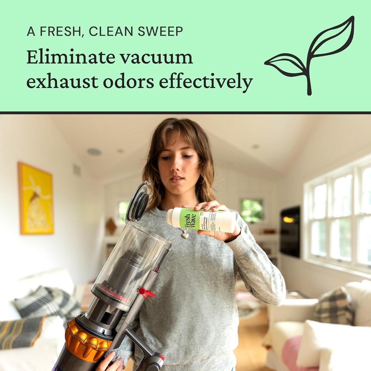 Fresh Wave Vacuum Odor Eliminating & Deodorizer Beads, 5.25 oz. - Safer Odor Relief, Natural Plant-Based Odor Eliminator, Odor Absorbers for Home, Keeps Vacuum Fresh Between Uses