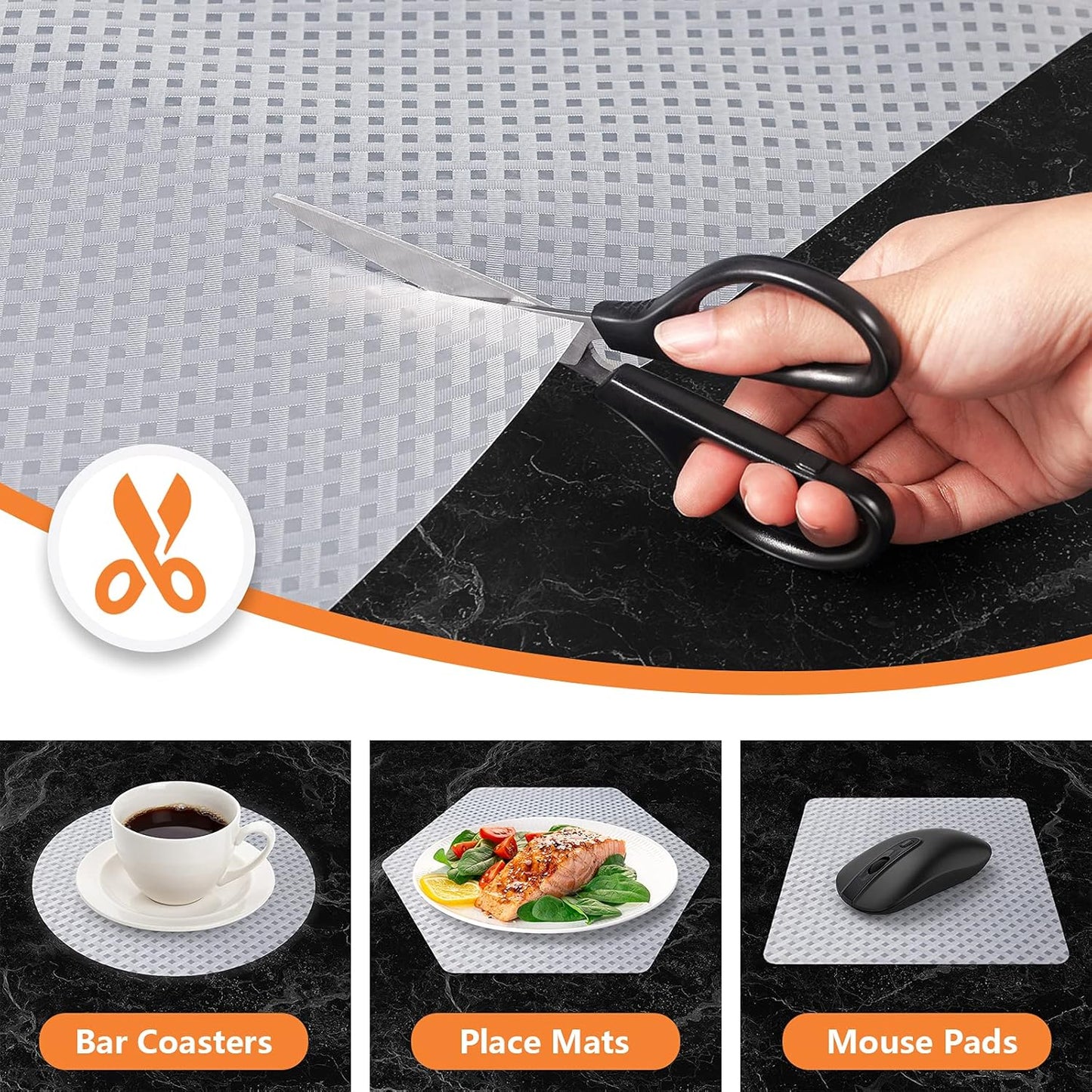 Shelf Liners for Kitchen Cabinets Refrigerator Liners Waterproof & Oil-Proof Kitchen Cupboard Liner Non-Slip Drawer Mats EVA Material Non Adhesive Fridge Liner for Shelves -Clear 17.5 x 393.7 Inches