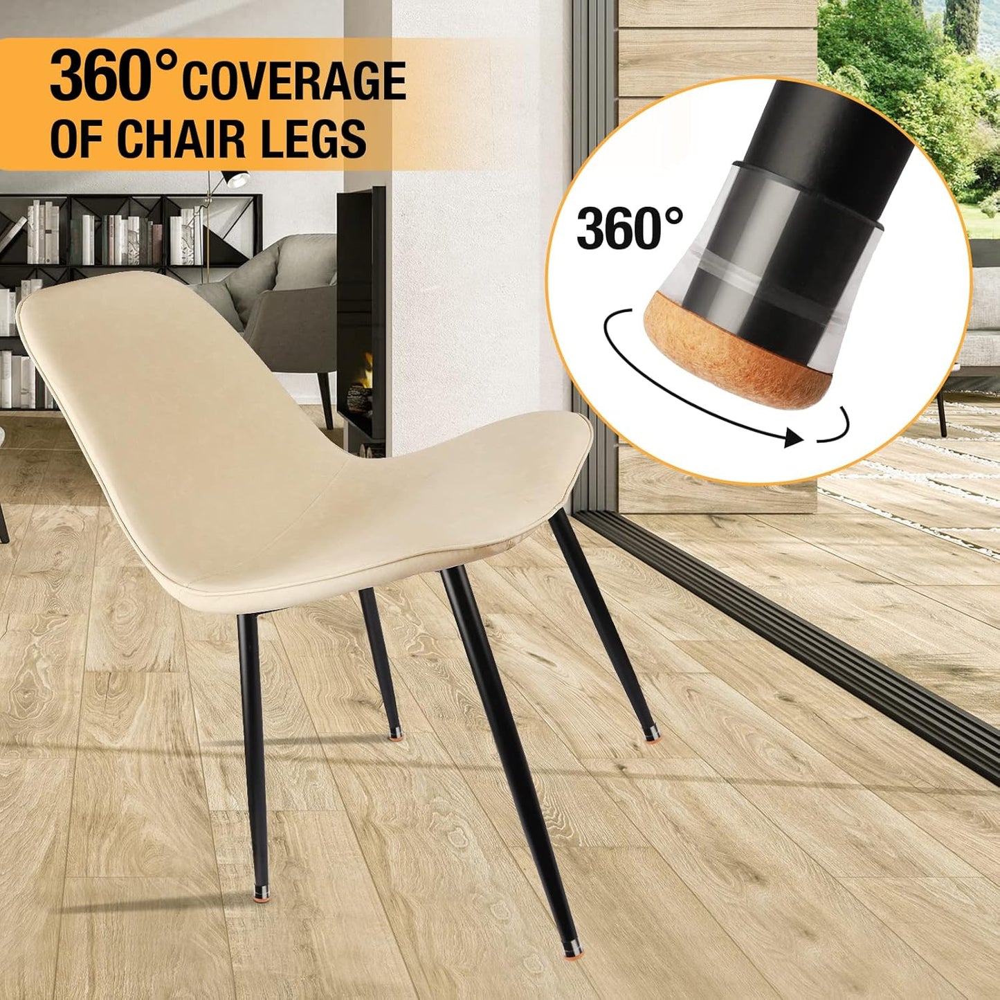32 Pcs New Chair Leg Floor Protectors, Silicone Chair Leg Protectors for Hardwood Floors, Floor Protectors for Chairs, Chair Leg Caps Protect Wooden Floors from Scratching, Won't Tear
