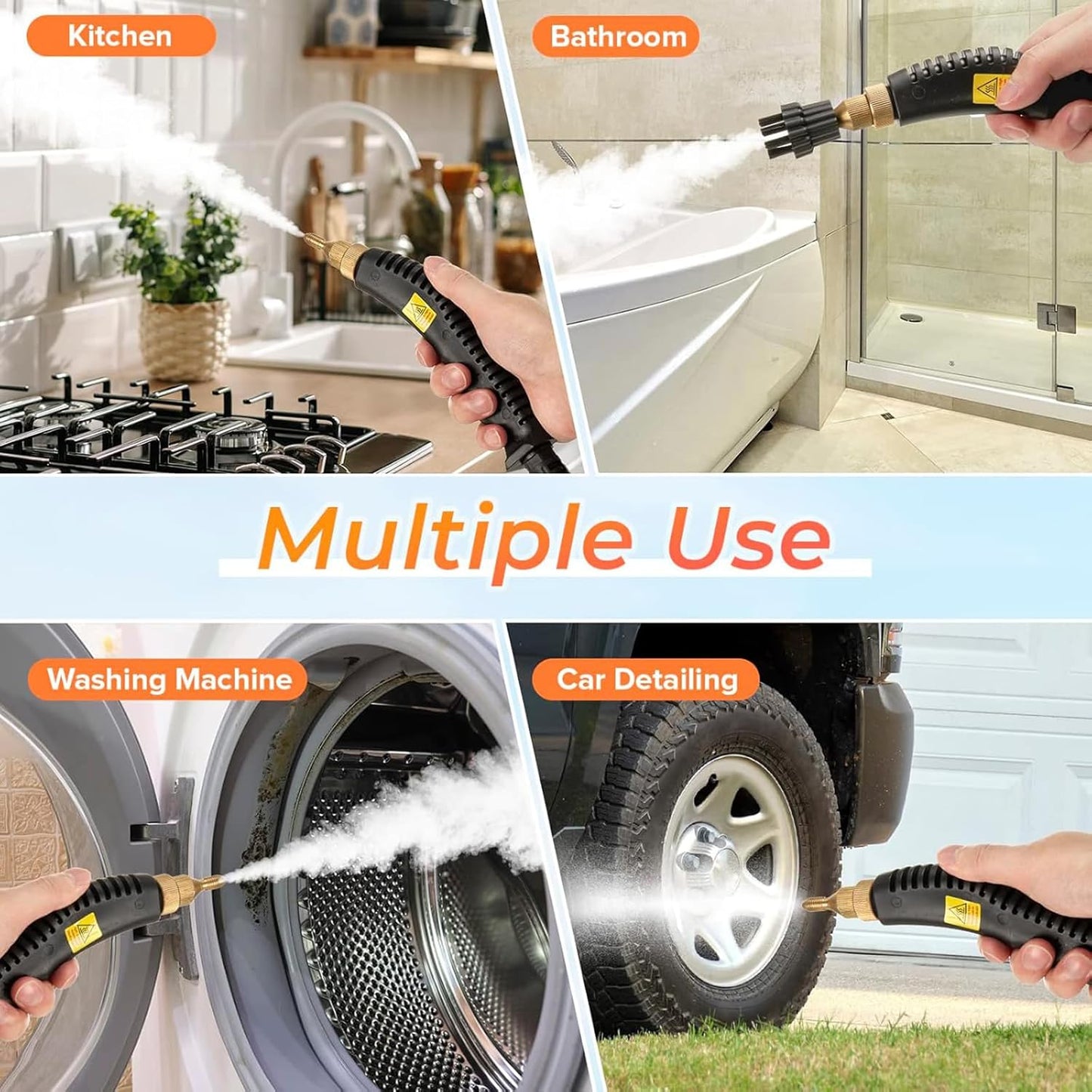 Handheld Steam Cleaner,2500W Steam Cleaner, High Pressure Steamer for Cleaning, Handheld Portable Steam Cleaners for Home, Steamer for Car,Upholstery, Kitchen, Bathroom, Grout and Tile