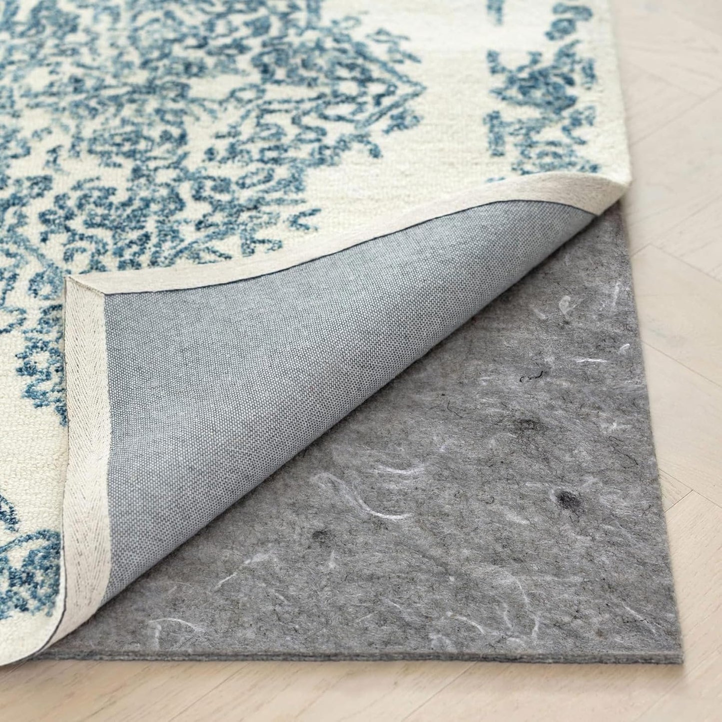 RUGPADUSA - Dual Surface - 11' Square - 1/8" Thick - Felt + Rubber - Non-Slip Backing Rug Pad - Adds Low-Profile Comfort and Protection