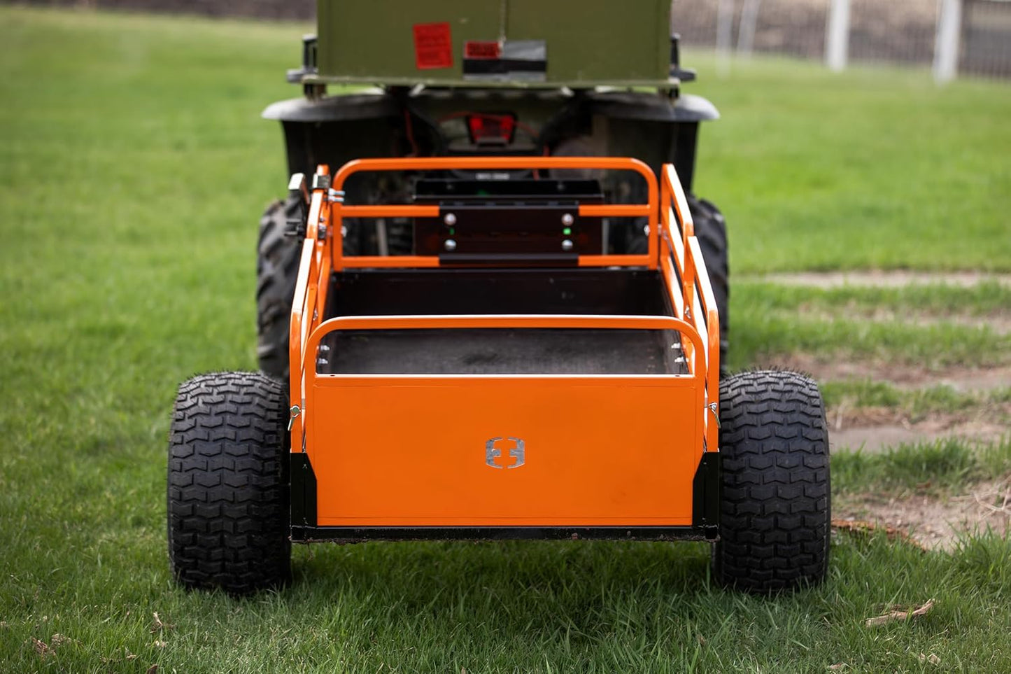 Impact IMPLEMENTS® 1500lb HD Agricultural Trailer with Solid Floor & Sides. Rugged Tires and Solid Sides with Tailgate for Increased Capacity. Original USA Design.