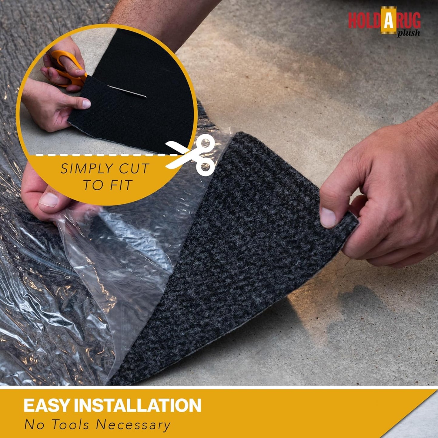 Hold-a-Rug Plush 5' x 8' Nonskid, Nonslip Rug Pad, Reversible Gripper, ¼ Thick, Safe for All Floors and Carpet, Keep Area Rugs Secure