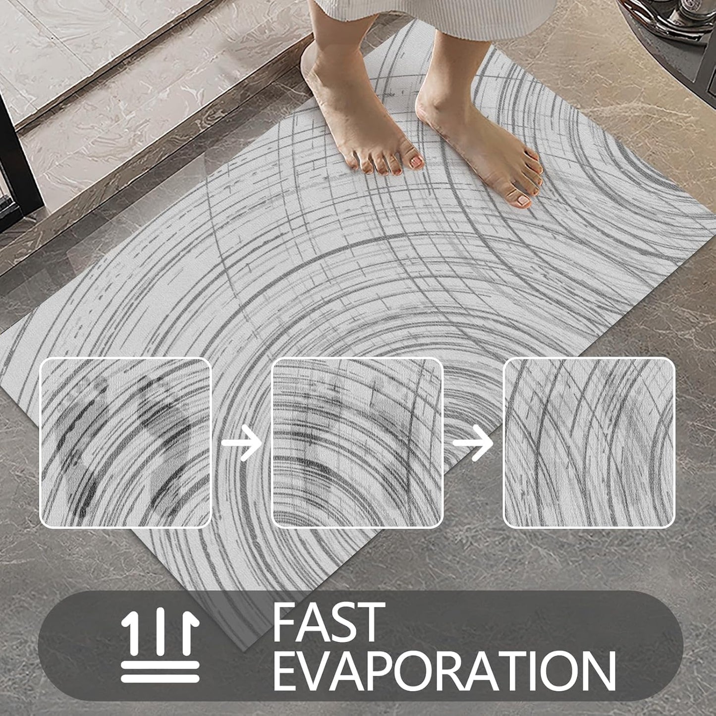 Ultra Thin Door Mat Indoor Entrance, 1/10 in Thin Door Mats for Inside Entry, Non-Slip Rubber Backing Washable Doormat, Fade Resistant, Absorbent, Low Profile Dirt Trapper, 35"X24"