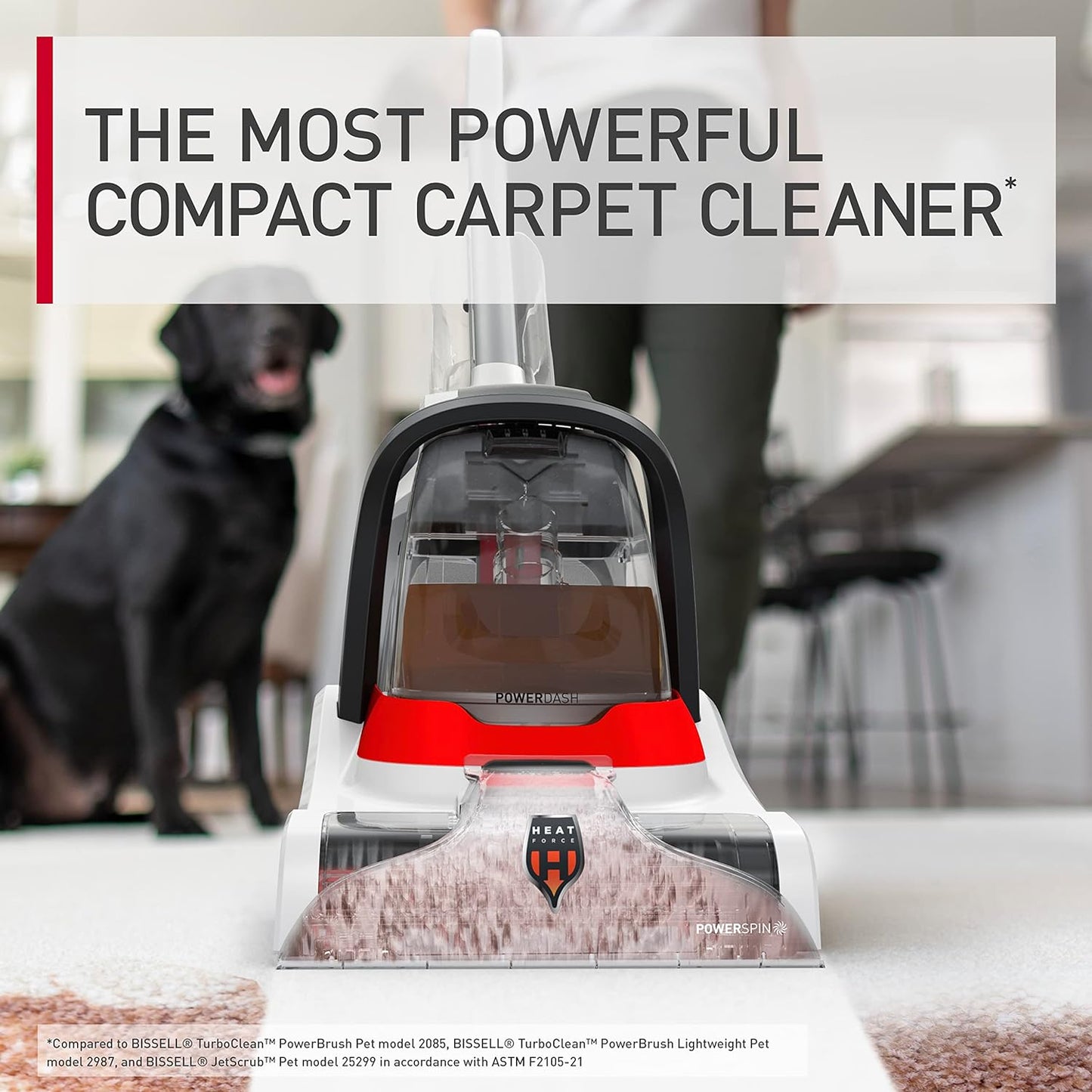 Hoover PowerDash Pet+ Compact Carpet Cleaner Machine, Lightweight Carpet Shampooer Machine, Pair with a Hoover Carpet Cleaner Solution for a Bright, Refreshed Home