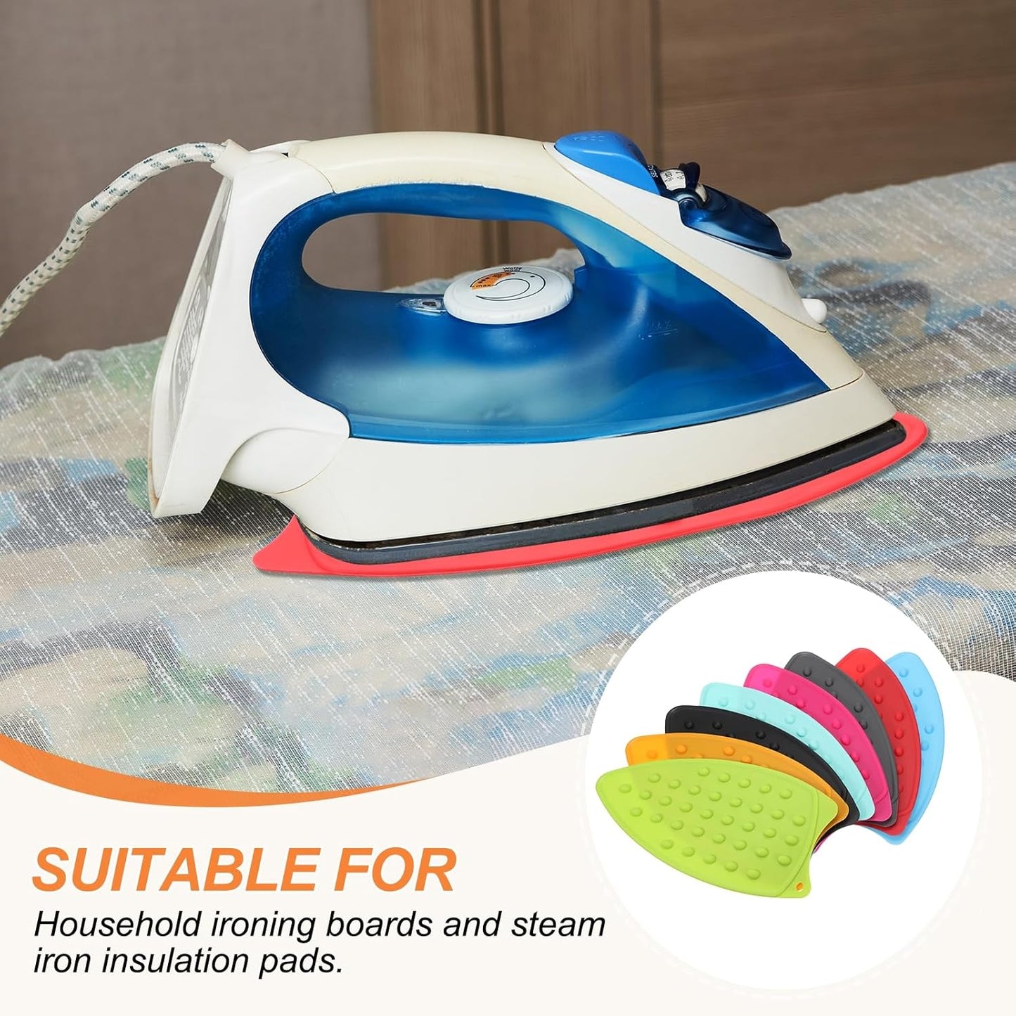 PATIKIL Silicone Iron Rest Pad, Multipurpose Hot Heat Resistant Iron Rest Plate Protective Pad for Ironing Board Hot Resistant Steamer Steam Compact Mat, Gray
