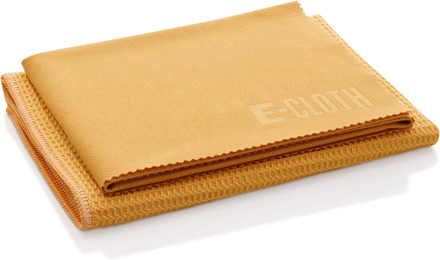 E-Cloth Microfiber Window Cleaning Cloth Kit - Glass Cleaning Cloth for Windows, Mirrors, Cars, Lenses, Eyeglasses, & More, Streak Free Clean, Machine Washable Reusable Towel - Tangerine Orange