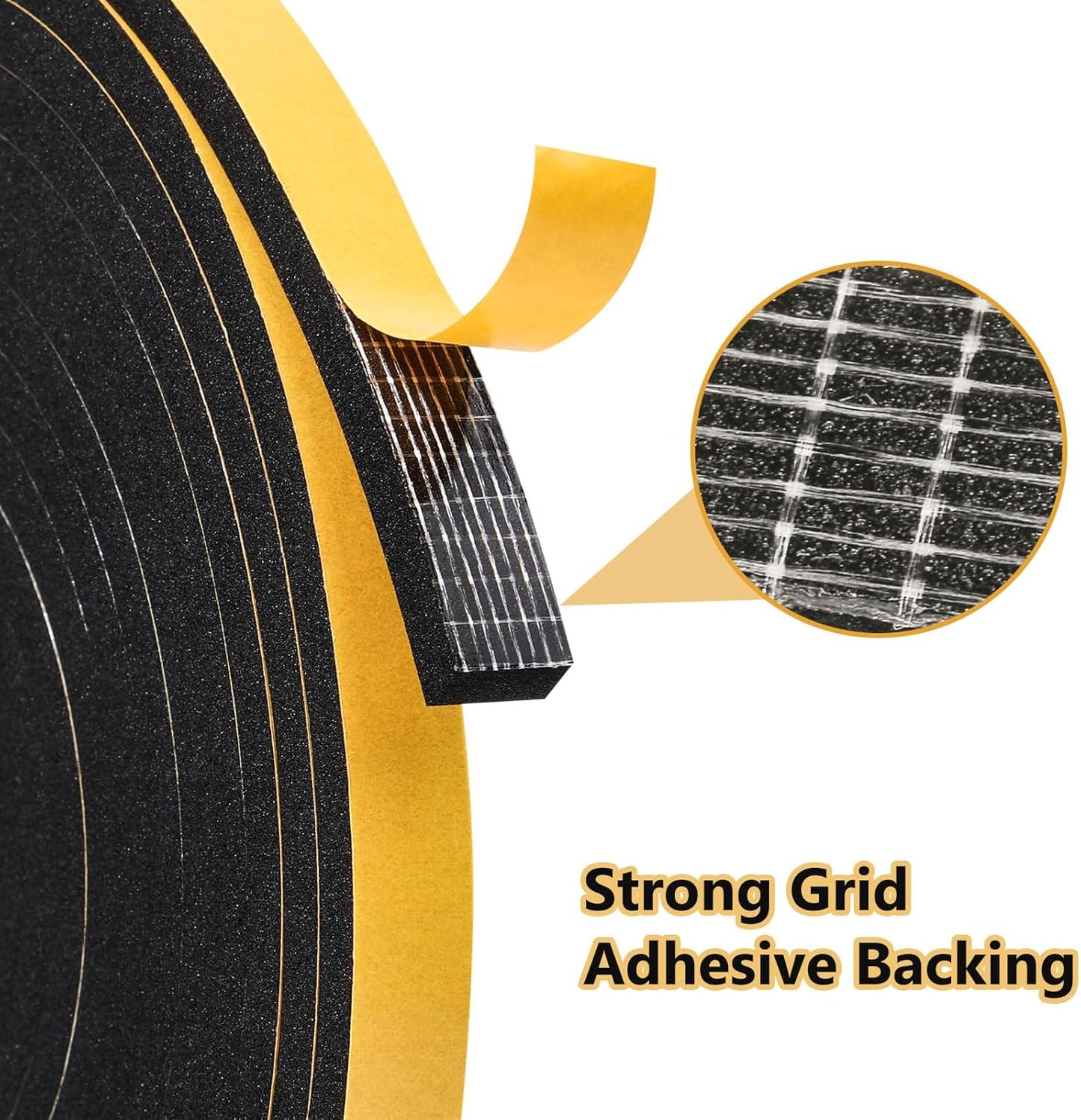 26Feet Weather Stripping Seal (2 Inch X 1/8 Inch) for Door Window, High Density Foam Tape, Soundproofing, Insulation Strip, Door Sealers for Door Frame- Black
