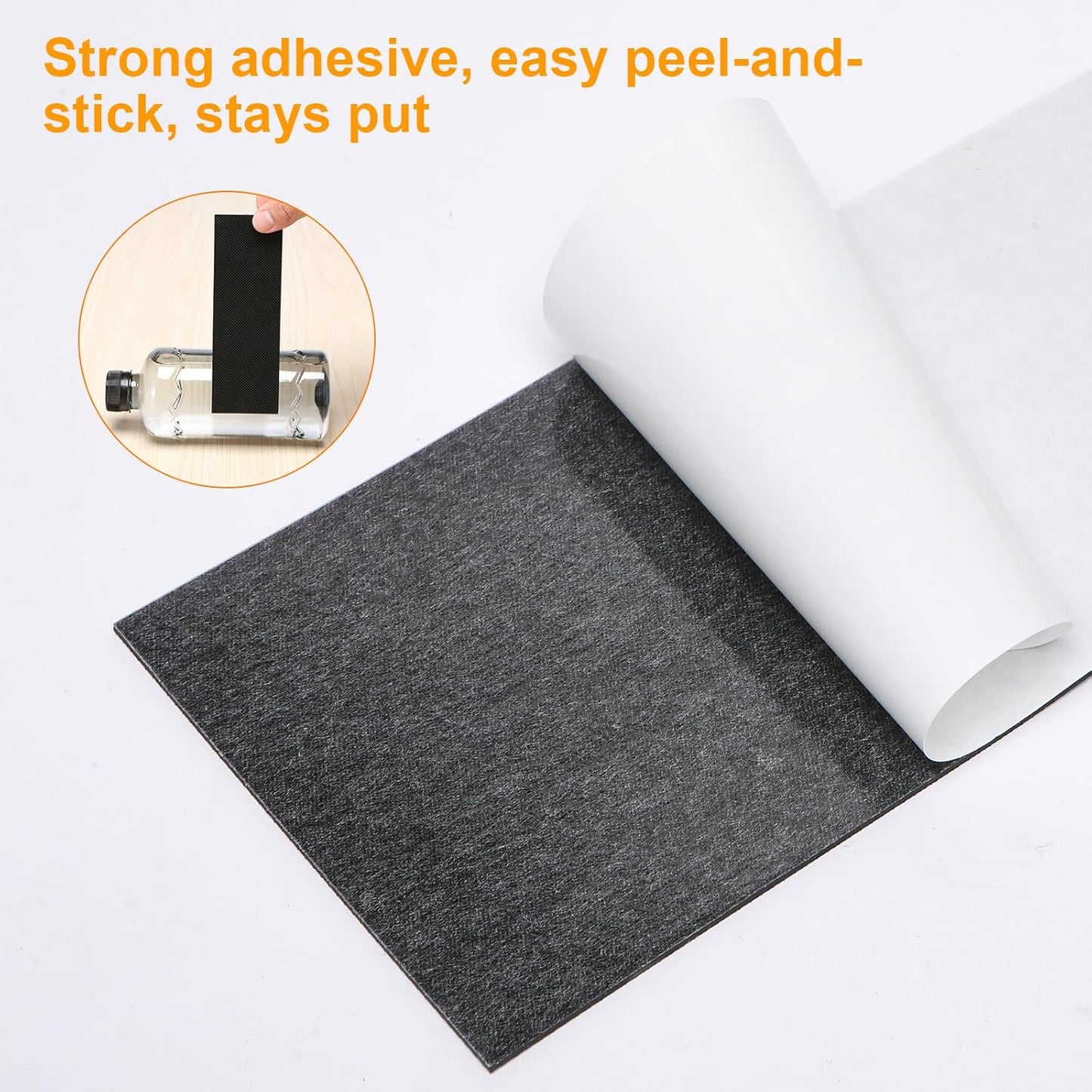 CHUNZEXI Non Slip Furniture Pads 6 PCS 6" x 2", Self Adhesive Rubber Grippers for Furniture Legs, Anti Skid Floor Protectors, Prevent Scratches & Sliding