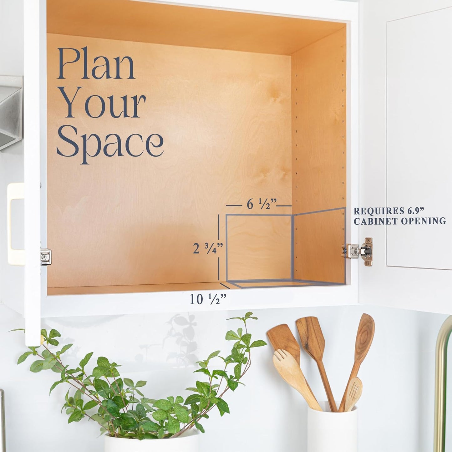 Pull Out Cabinet Organizer for Spices, Cans - Heavy Duty with Lifetime Limited Warranty- Pull Out Spice Rack- Cabinet Pull Out Shelf for Cans,Dishes, Etc, 6-1/2 "W x 10-1/2"D x 2-3/4”H, Chrome