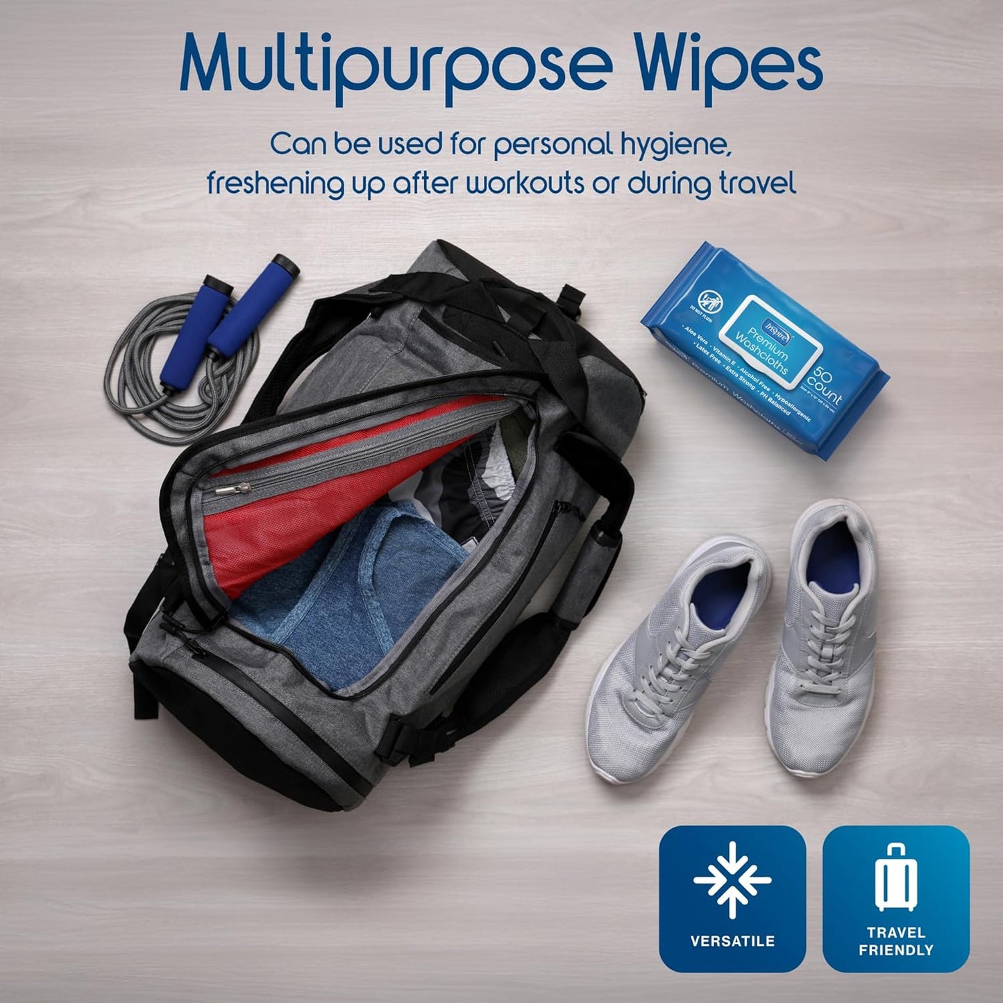 Inspire Adult Wet Wipes, Wash Cloths, Incontinence & Cleansing for Elderly Extra Large, 8"x12" (300 count)