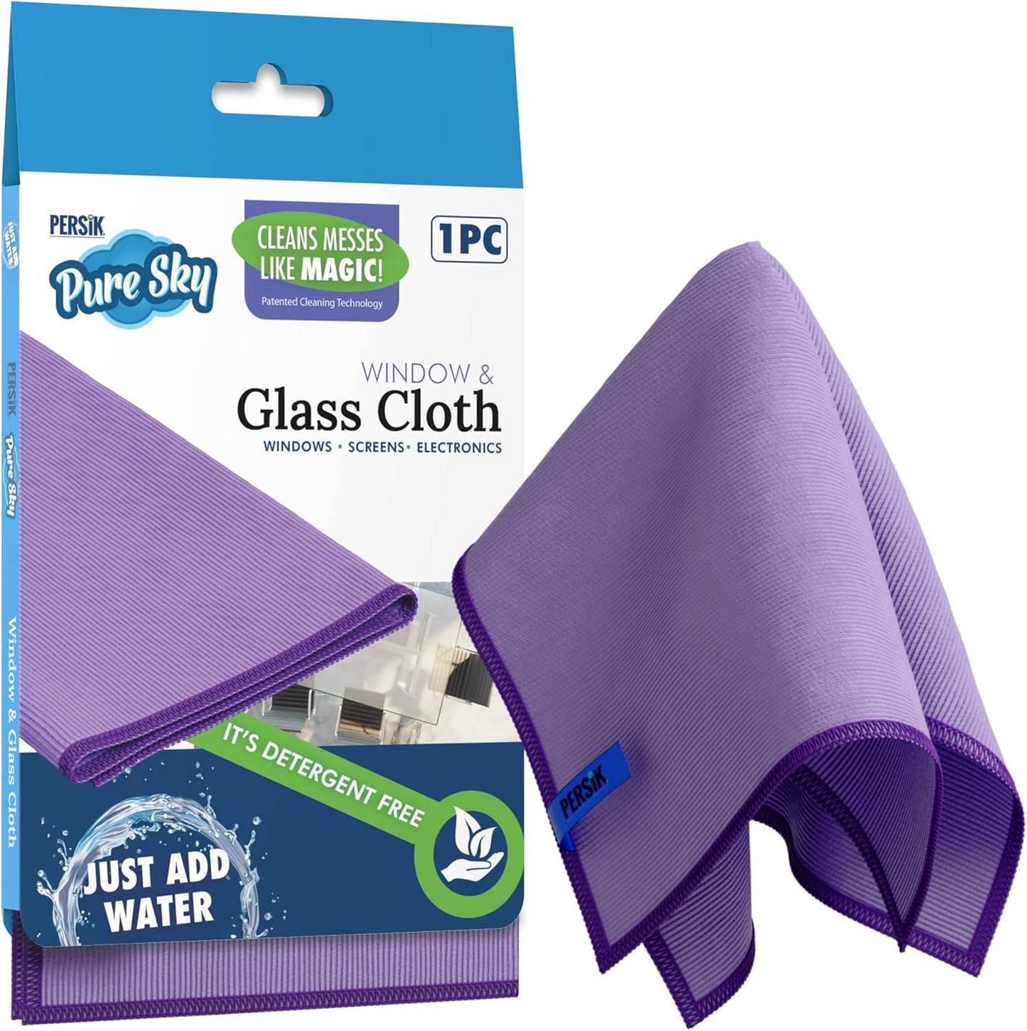 persik Microfiber Magic Streak Free Cleaning Cloth - JUST ADD Water No Detergents Needed – Streak Free Magic Ultra Microfiber Towel - for Windows,Car Glass, Mirror and Screen - Leaves no Wiping Mark