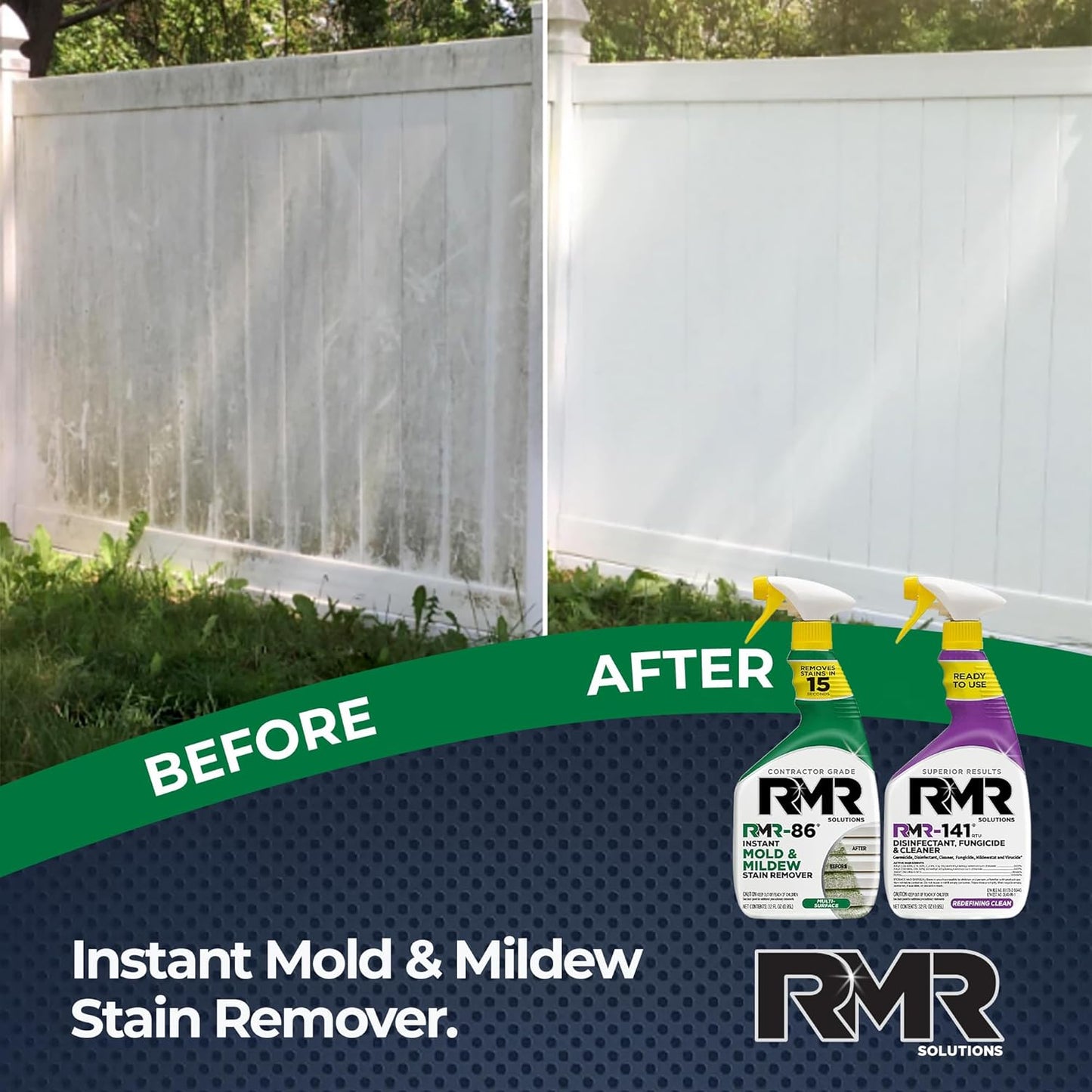 RMR Brands DIY Mold Remover Bundle - Complete Mold Killer & Stain Remover Bundle - Mold and Mildew Prevention Kit, Disinfectant Spray, Includes 2-32 Ounce Bottles
