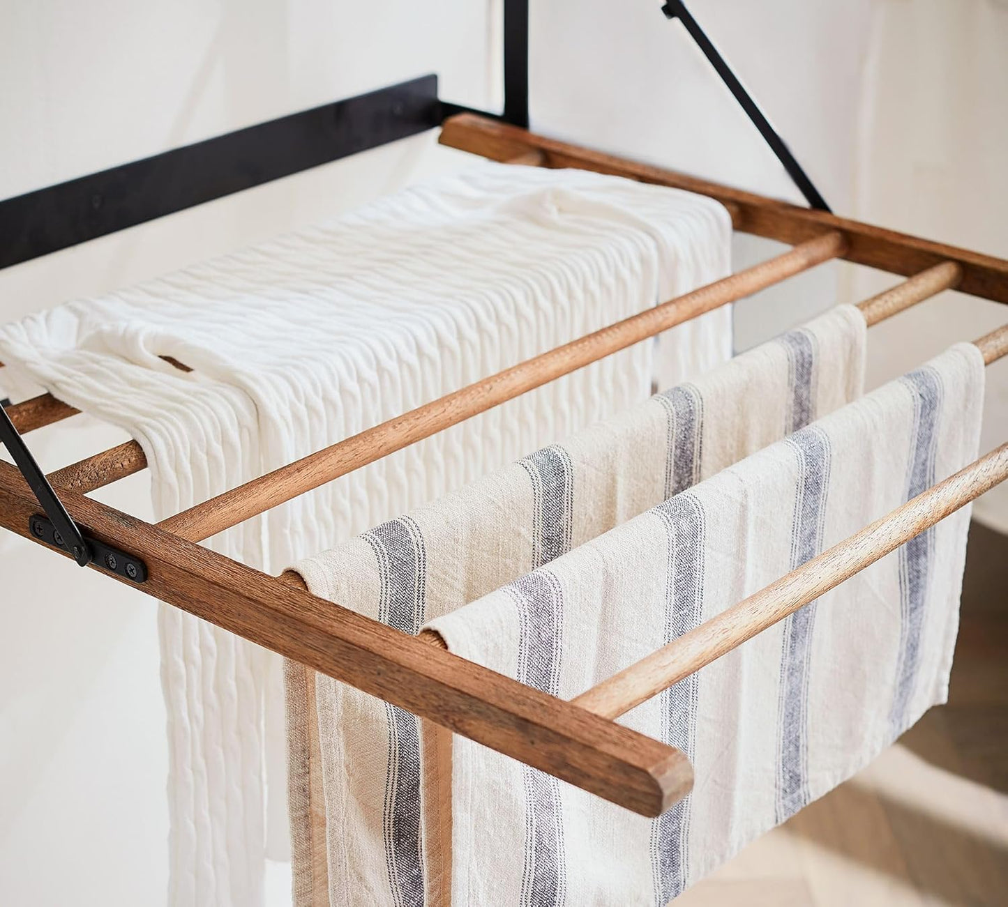 TOMACE Wall Mounted Clothes Drying Rack Laundry Drying Rack Collapsible