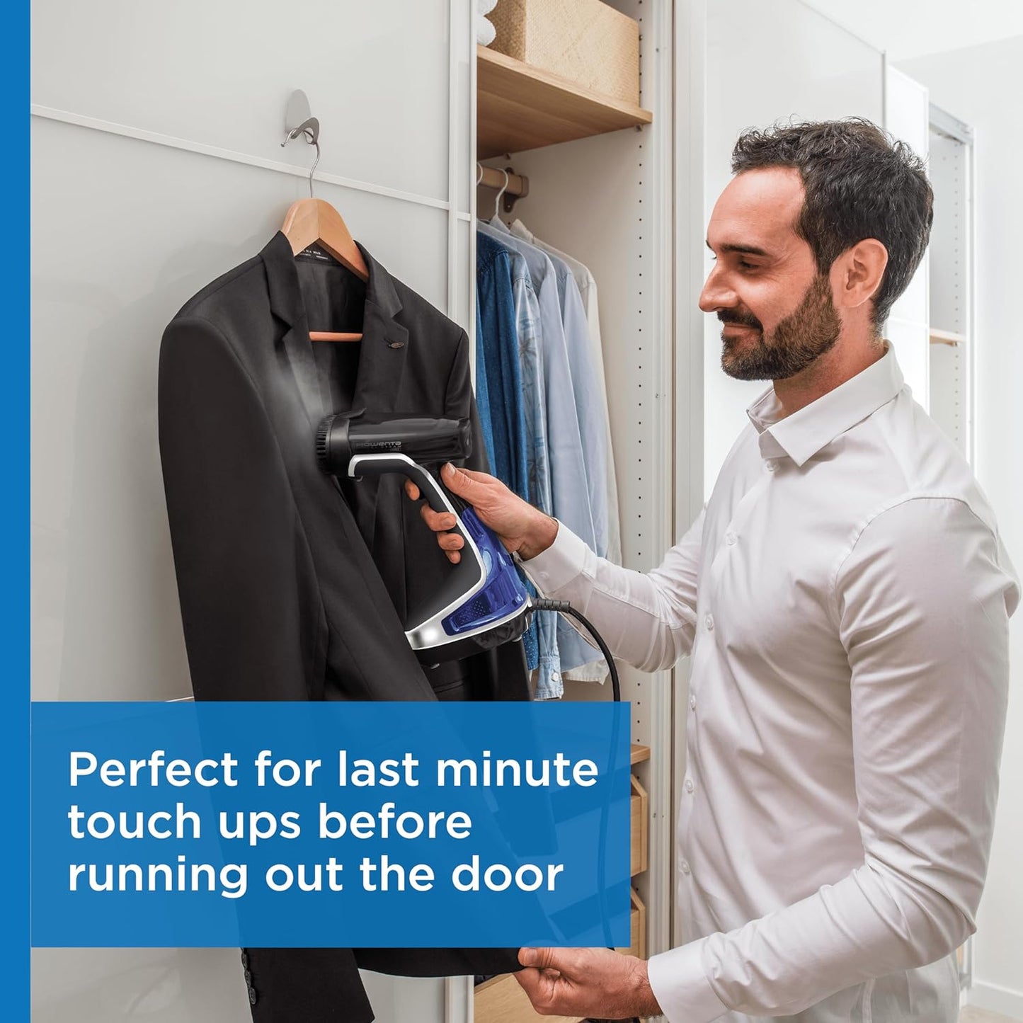 Rowenta Hand Steamer for Clothes, X-Cel Handheld Steamer, 25-Second Heat-Up, Powerful Steam, Long Cord, 1875W Clothes Steamer, Travel Must Have, DR8220
