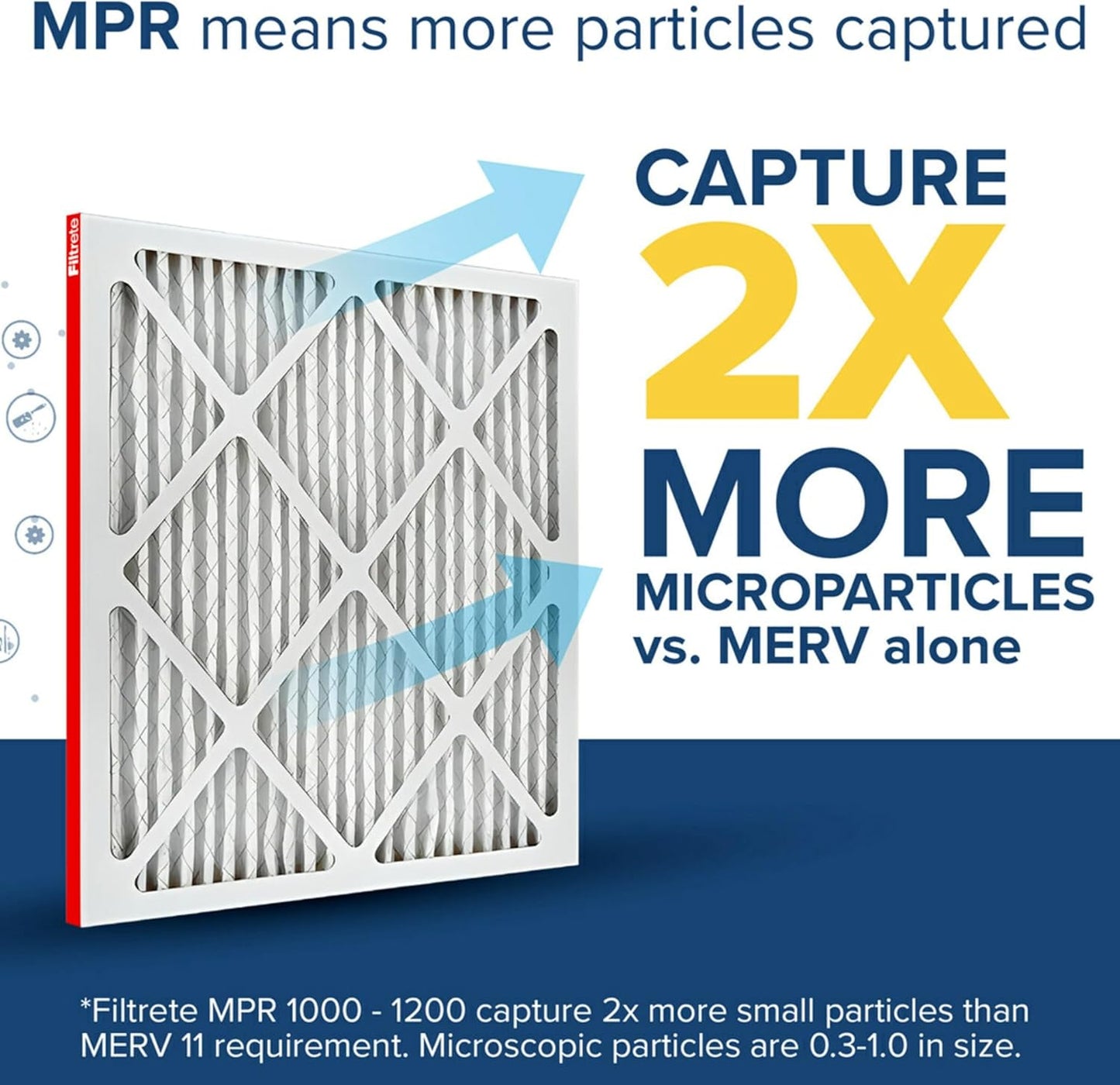 Filtrete 16x25x2 AC Furnace Air Filter, MERV 11, MPR 1000, Allergen Defense, 3-Month Pleated 2-Inch Electrostatic Air Cleaning Filter, 4 Pack (Actual Size 15.5 x 24.5 x 1.75 in)