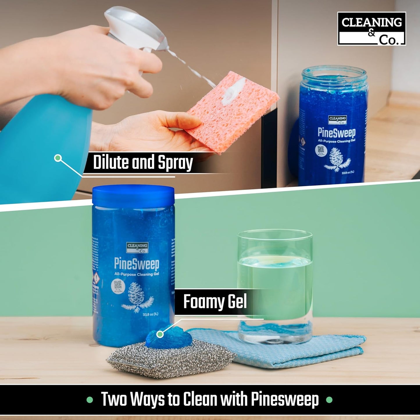 All-Purpose Cleaning Gel with Pine Oil – Multipurpose Household Cleaner for Bathroom, Kitchen, Floors, Laundry & More, 33.8 Fl Oz (Pack of 12)