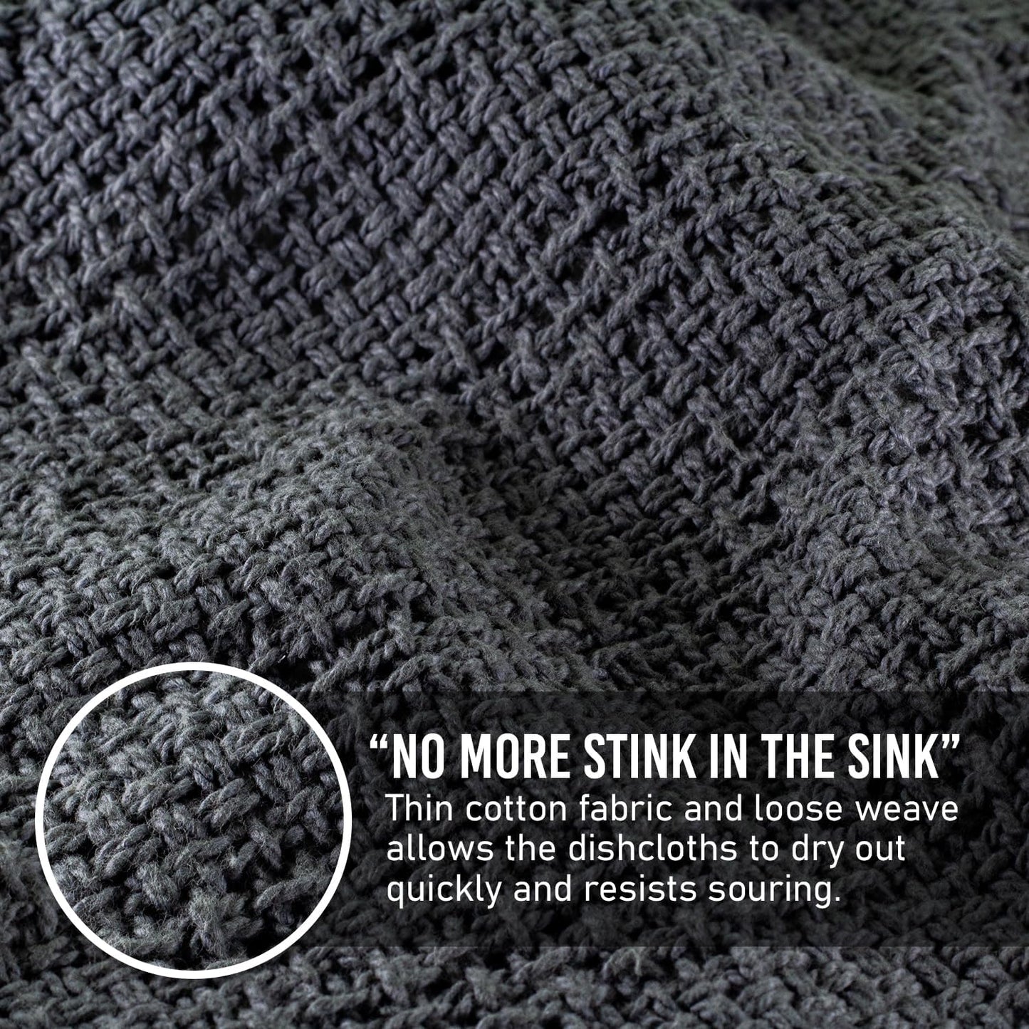 Old Fashion 100% Cotton Dishcloths - Set of 4 Mixed Colors - 2 Gray/2 Natural -11" x 11"