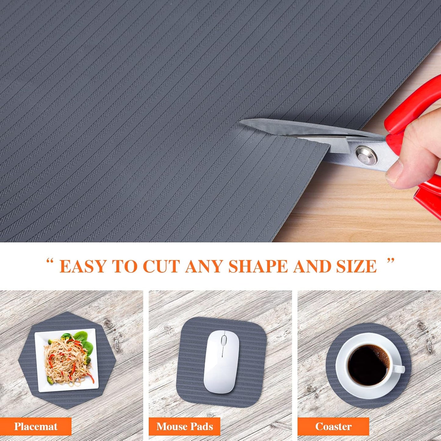Shelf Liners for Kitchen Cabinets, Non-Adhesive, 12Inch x 30Ft, Non-Slip Kitchen Drawer Liner, Waterproof Durable Cabinet Liners for Shelves, Pantry, Dark Gray