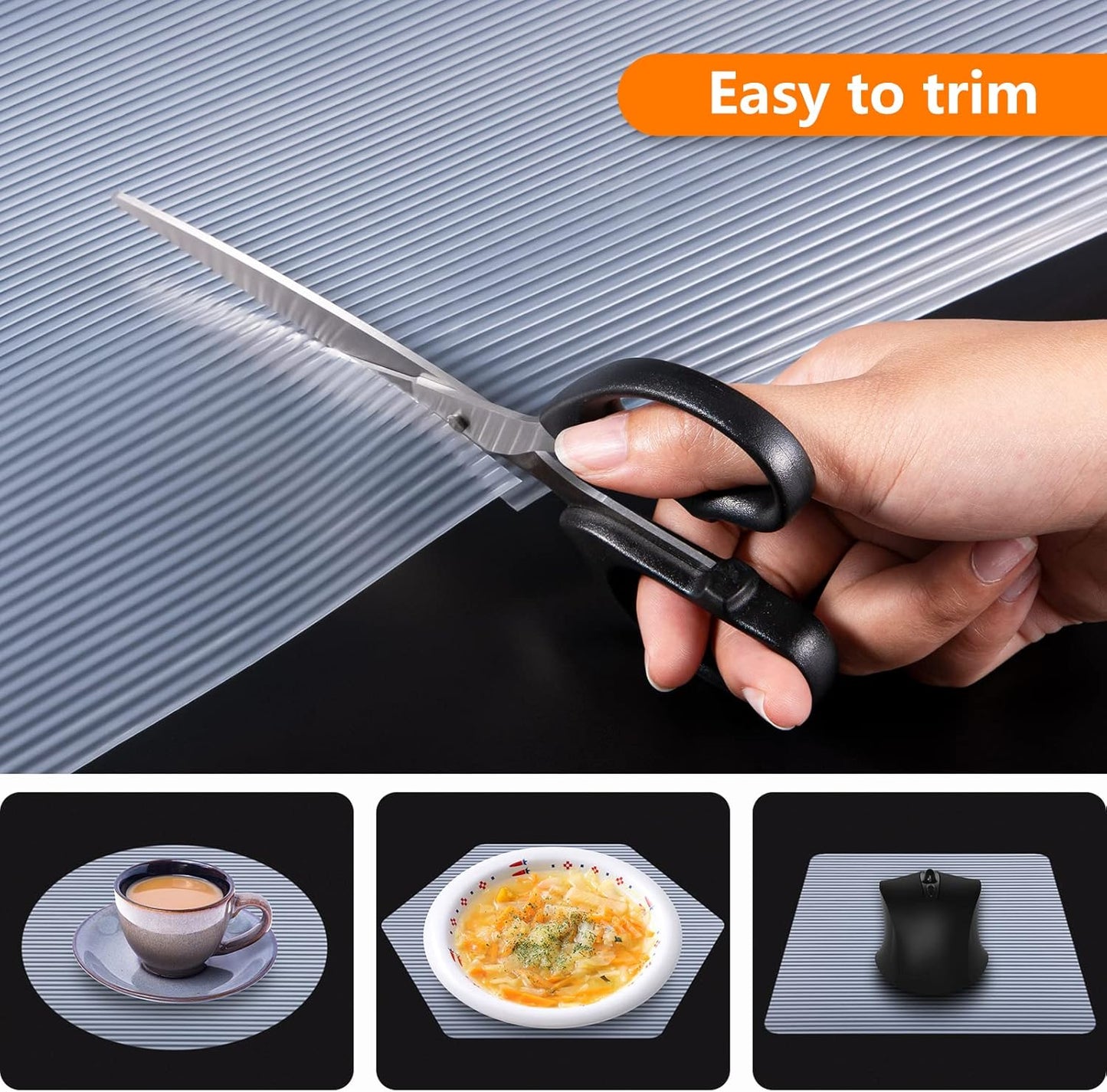 Shelf Liners for Kitchen Cabinets Non Adhesive Drawer Liner EVA Material Cupboard Mat Waterproof Refrigerator Mats Washable Fridge Liner for Cupboard and Desks Clear Shelf Liner 11.8 x 236.2 Inches