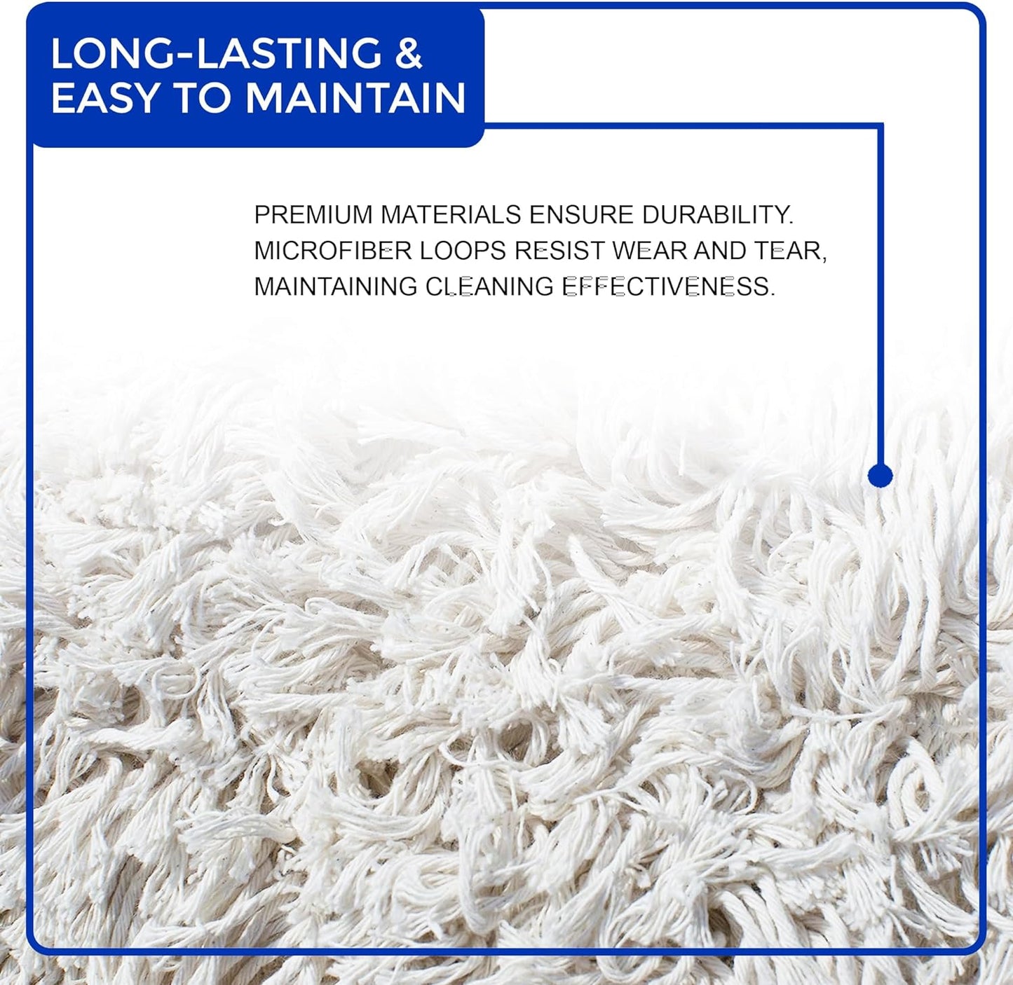 Nine Forty 48" Premium Cotton Dust Mop Kit - Heavy Duty Mop Head with Wood Handle for Industrial, Commercial, and Residential Cleaning - Dry Floor Duster for Hardwood Surfaces - White