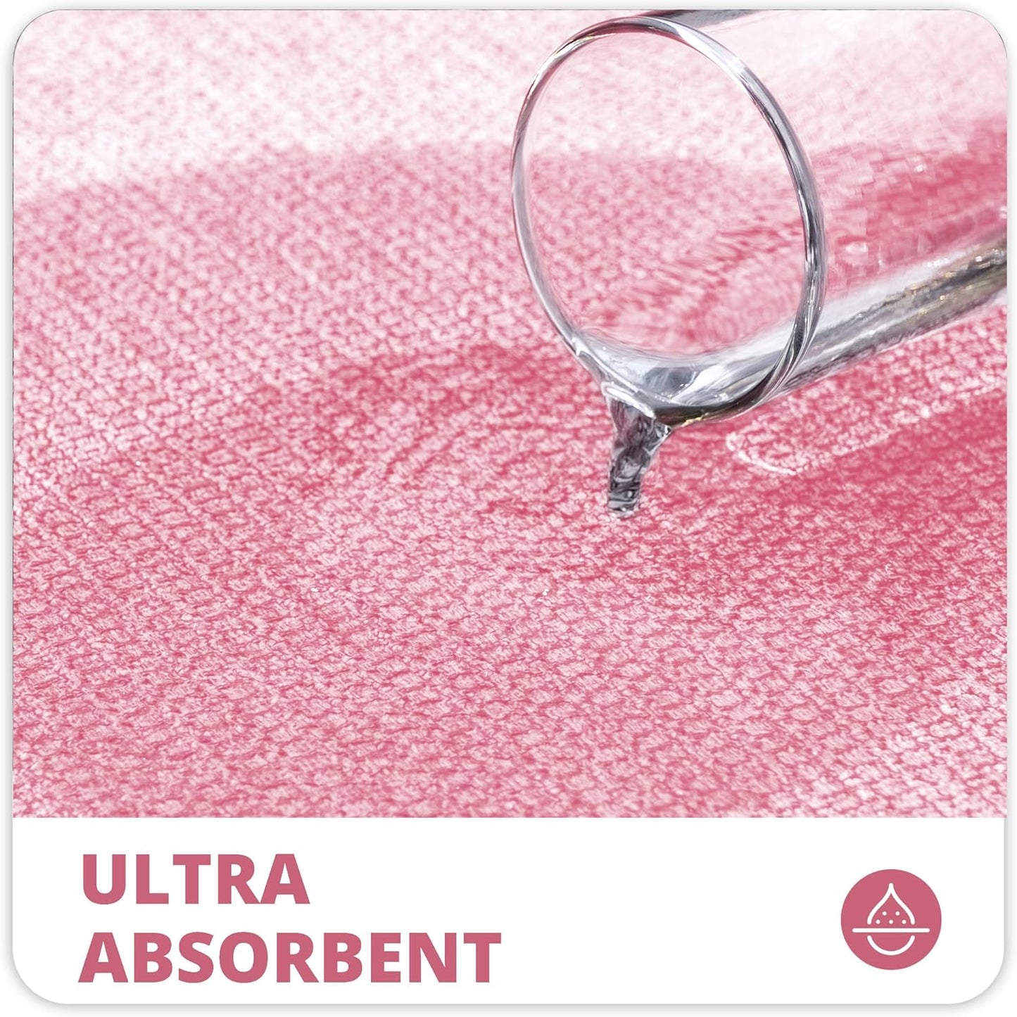 Bathroom Rugs Set 2 Pieces,Thin Bathroom Mats,Toilet Rugs,Quick Dry,Non-Slip,Machine Washable,Low Pile,Absorbent Bath Mats,Shower,Sink,Home Decor Accessories.Pink,1'5"x2'3"+1'8"x2" U Shape