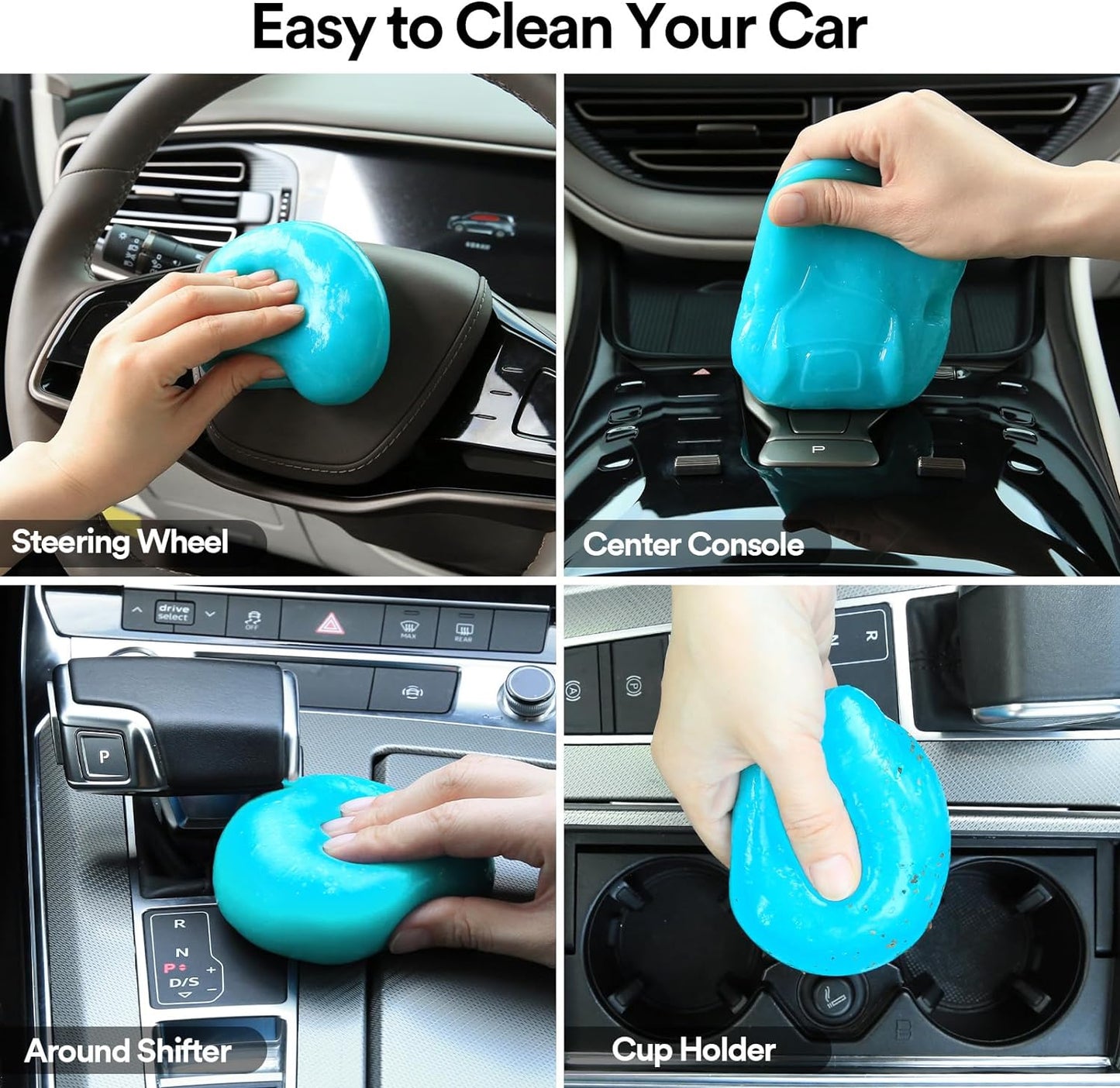 PULIDIKI Car Cleaning Gel for Car Detailing Putty Car Putty Auto Cleaning Kits Car Slime Cleaner Dust Cleaning Gel for Car Interior Cleaner Car Accessories Blue Purple (2Pack)