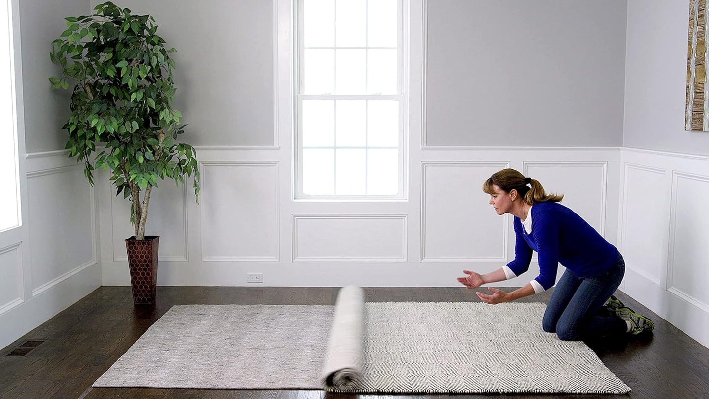 RUGPADUSA - Dual Surface - 6'10" x 8'10" - 1/8" Thick - Felt + Rubber - Non-Slip Backing Rug Pad - Adds Low-Profile Comfort and Protection